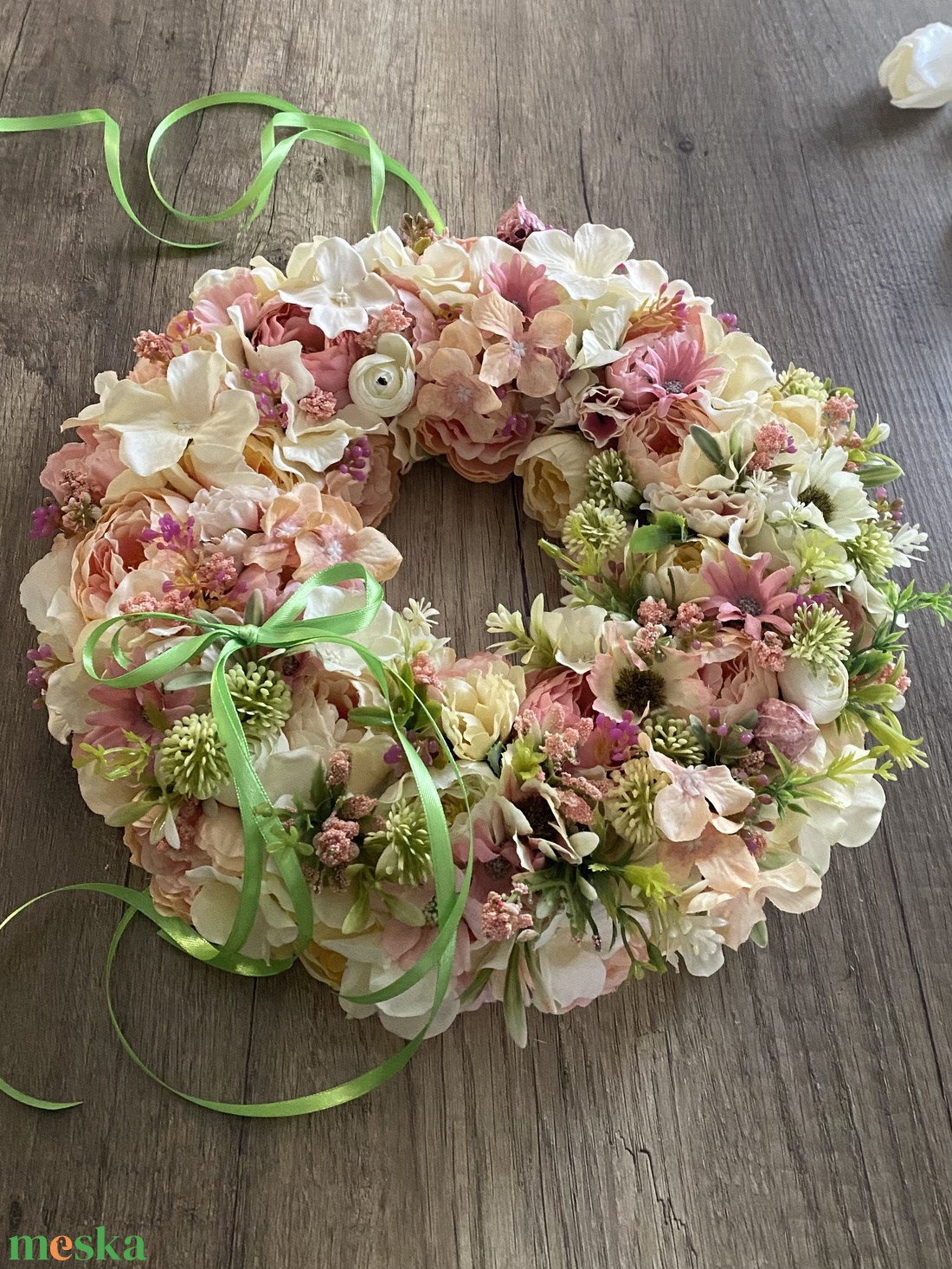 Tavaszi, romantikus hangulatú ajtódísz - otthon & életmód - dekoráció - ajtó- és ablak dekoráció - ajtódísz & kopogtató - Meska.hu