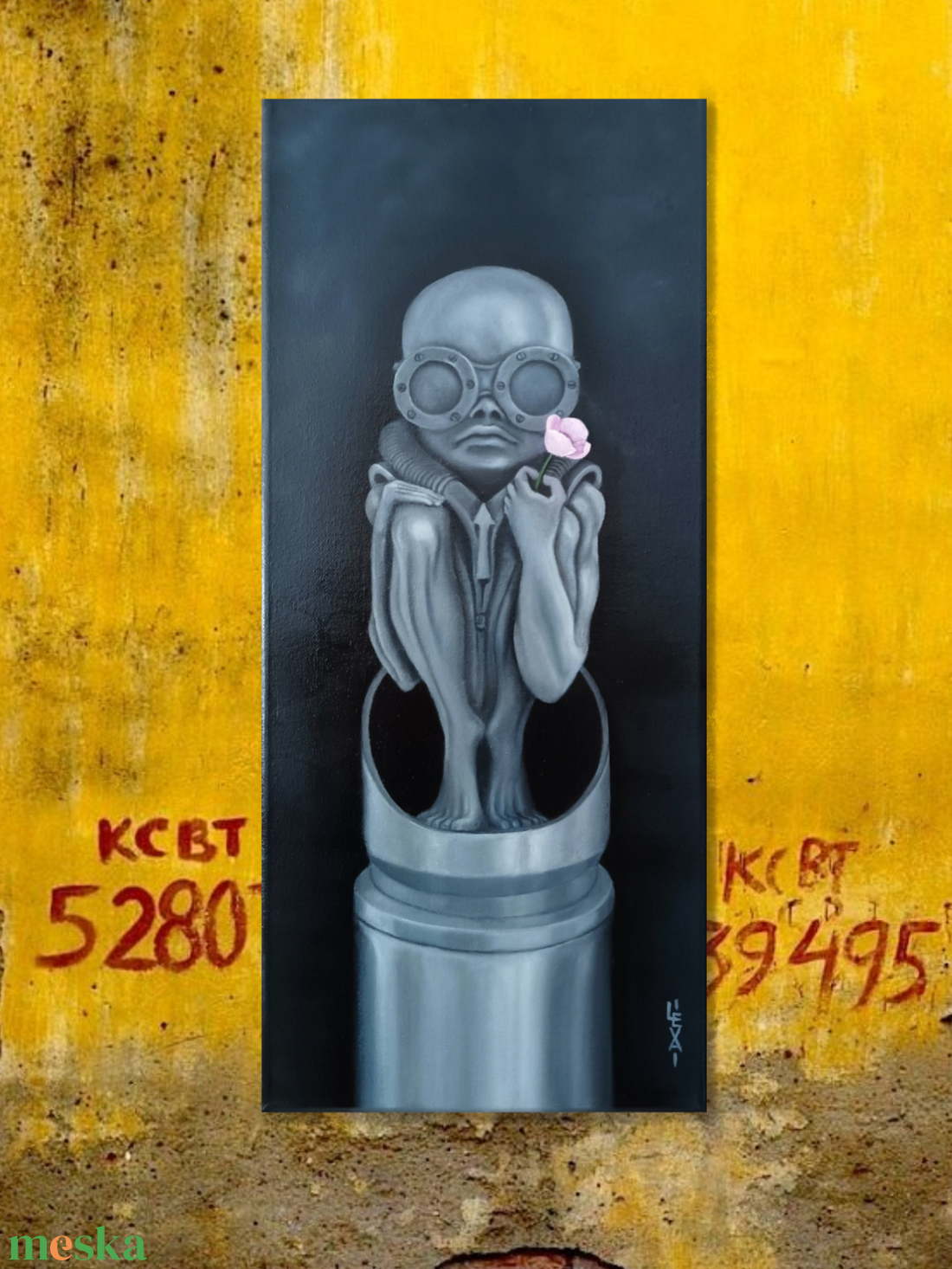 A béke hírnöke. Olajfestmény Giger szobra alapján. - művészet - festmény - olajfestmény - Meska.hu A béke hírnöke. Olajfestmény Giger szobra alapján. - művészet - festmény - olajfestmény - Meska.hu