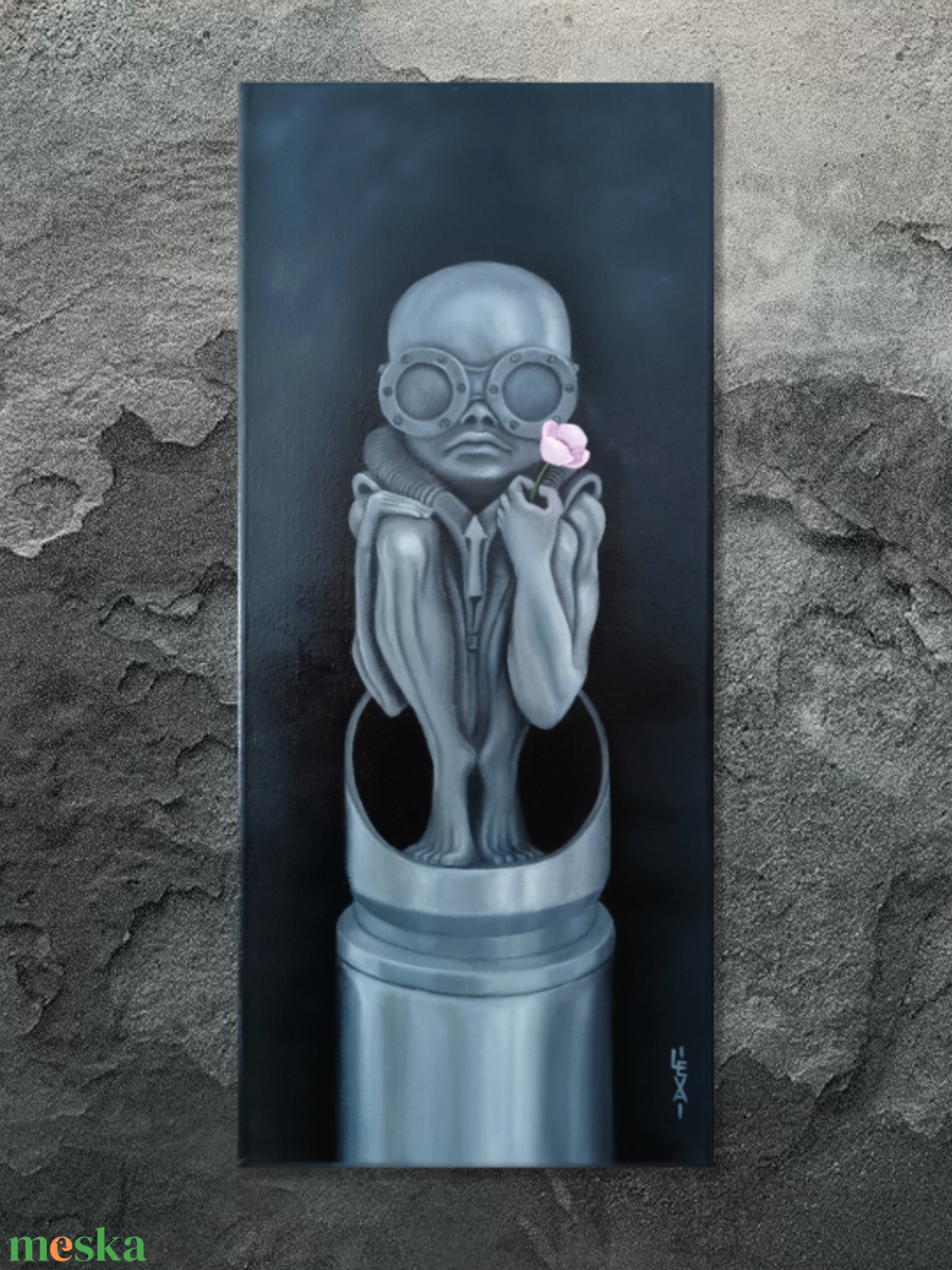 A béke hírnöke. Olajfestmény Giger szobra alapján. - művészet - festmény - olajfestmény - Meska.hu A béke hírnöke. Olajfestmény Giger szobra alapján. - művészet - festmény - olajfestmény - Meska.hu