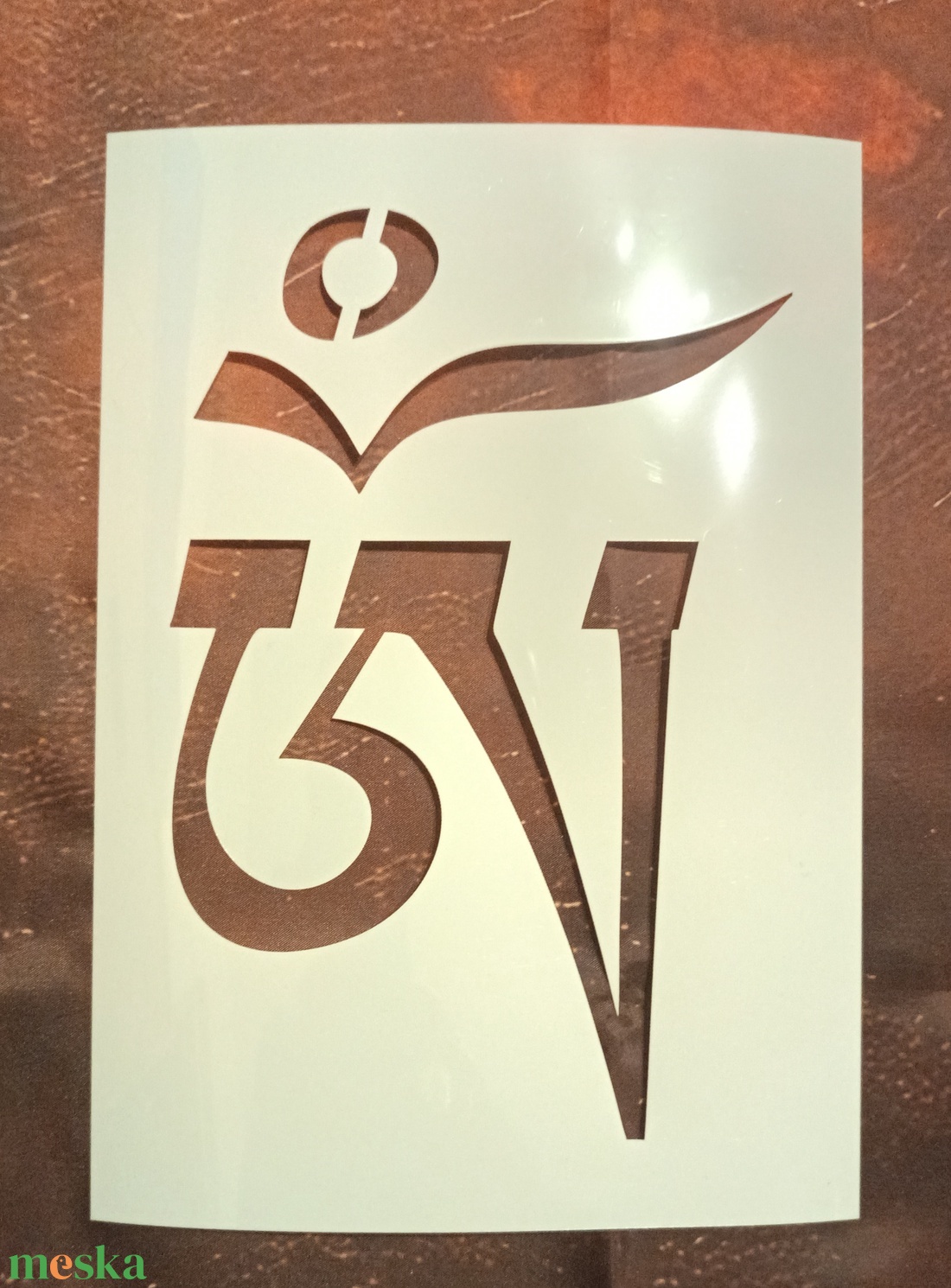 Tibeti Om faldekor stencil  - kellékek & szerszámok - szerszámok, eszközök - sablonok - Meska.hu