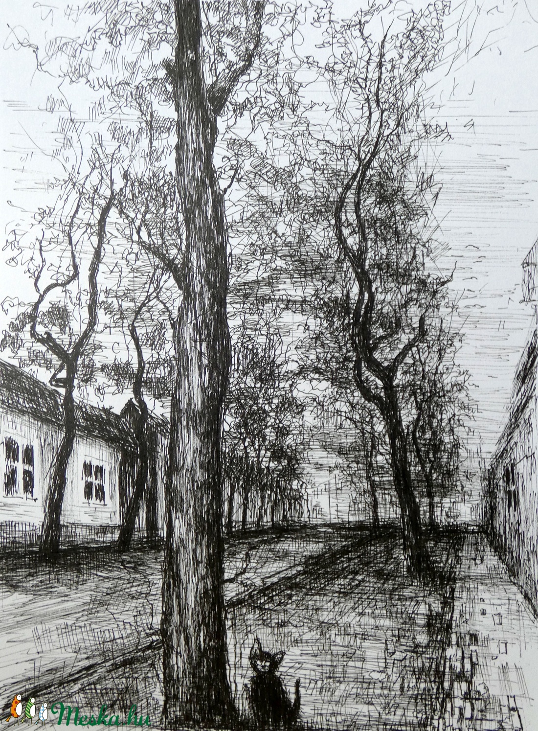 A fekete macska - tollrajz papíron - művészet - grafika & illusztráció - Meska.hu A fekete macska - tollrajz papíron - művészet - grafika & illusztráció - Meska.hu