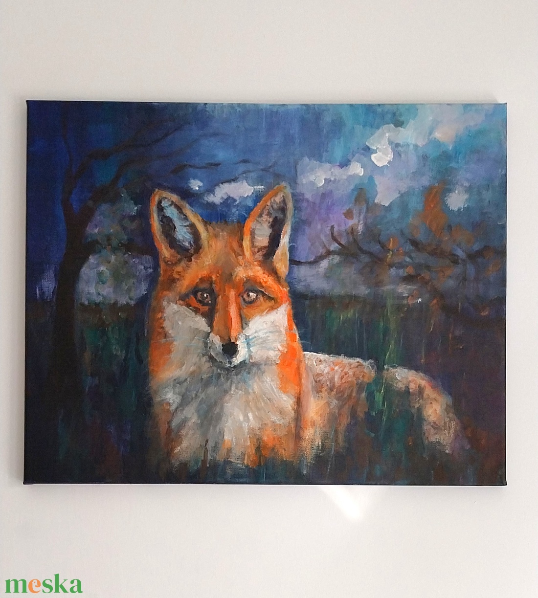 Rókamama akril festmény - művészet - festmény - akril - Meska.hu