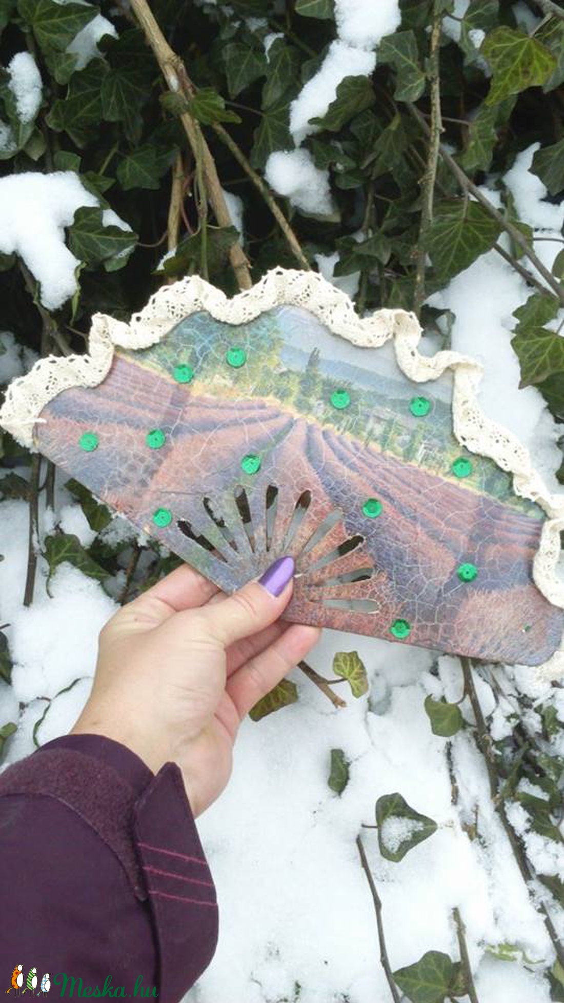 Karneváli legyező levendulás  - ruha & divat - jelmez & álarc - Meska.hu