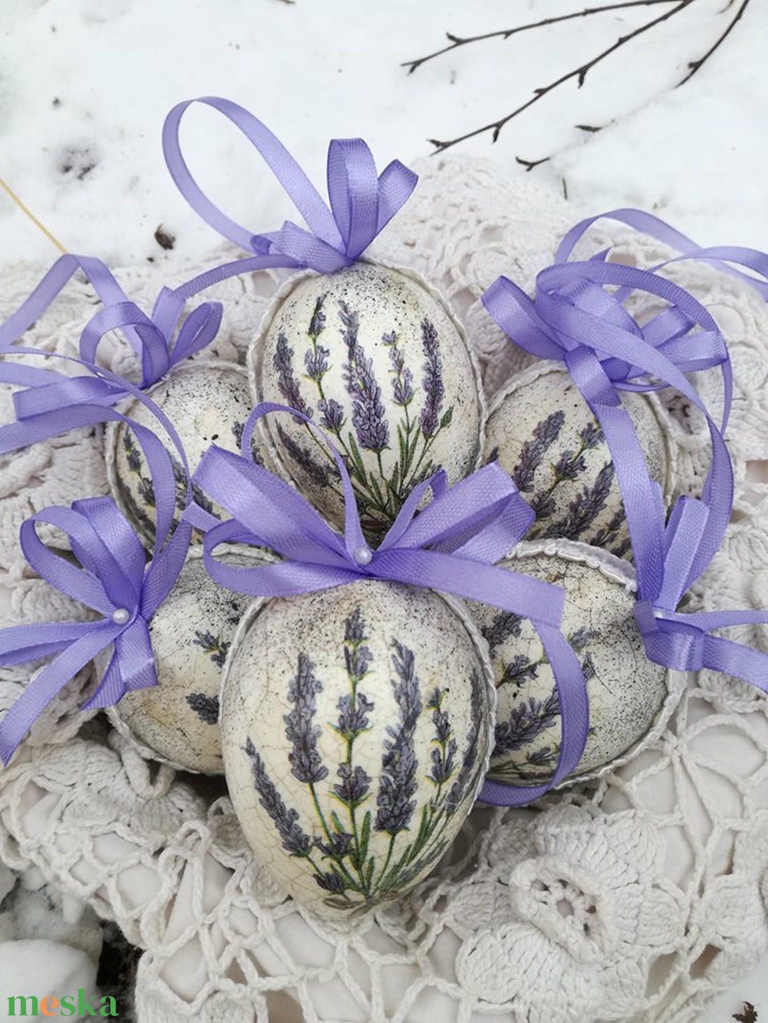Levendulás húsvéti tojás szett  - otthon & életmód - dekoráció - dísztárgy - Meska.hu