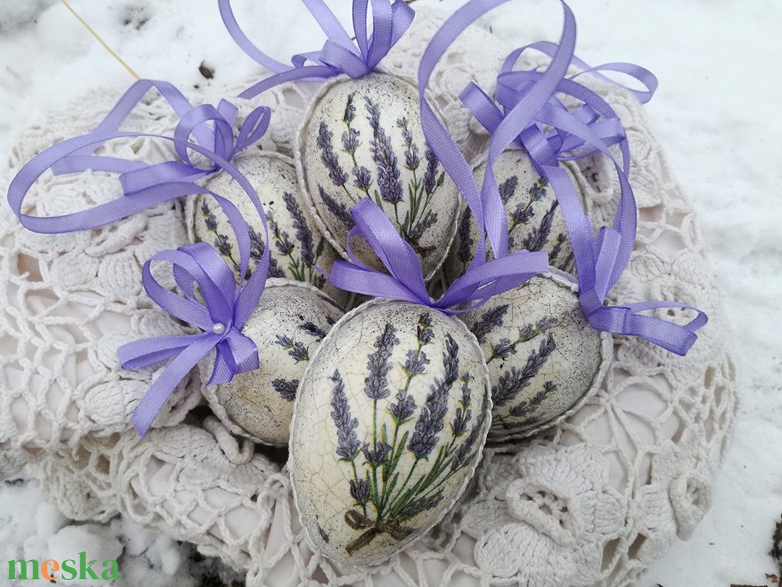 Levendulás húsvéti tojás szett  - otthon & életmód - dekoráció - dísztárgy - Meska.hu
