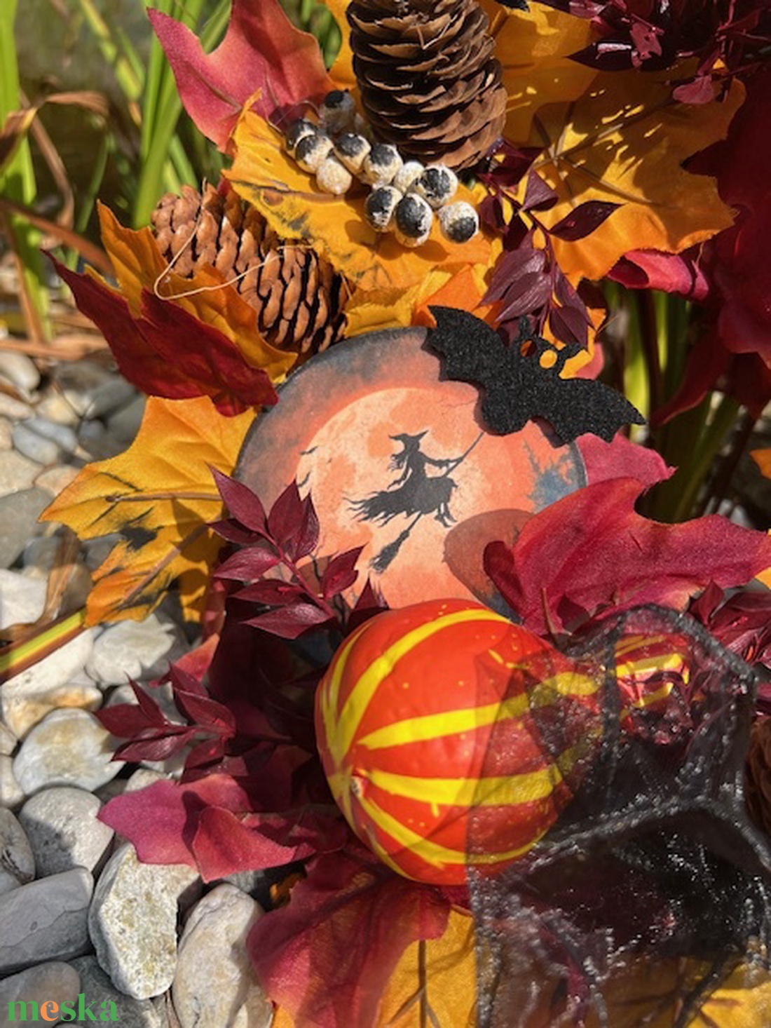 Halloween koszorú - otthon & életmód - dekoráció - virágdísz és tartó - koszorú - Meska.hu