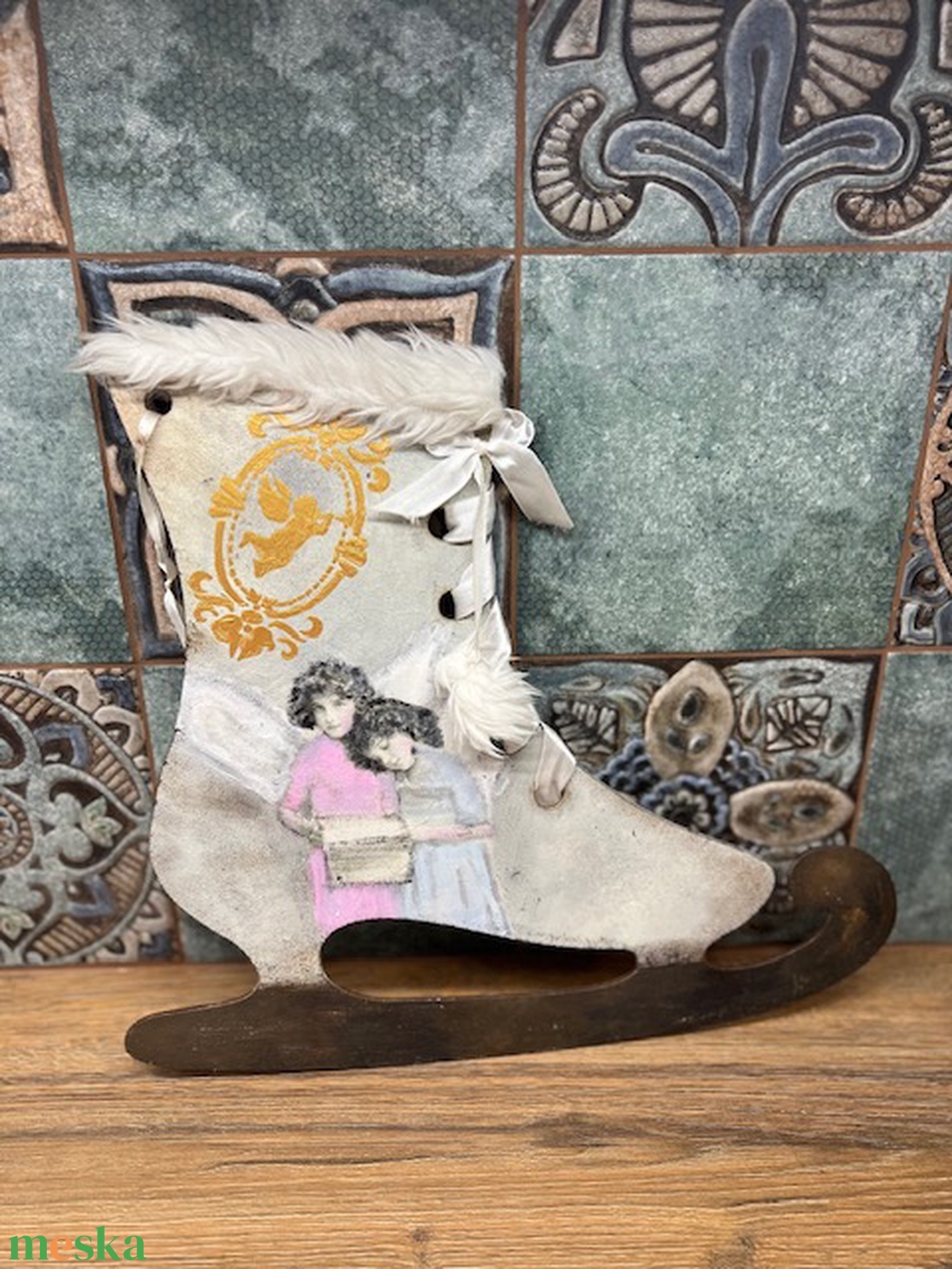 Korcsolya - karácsony - karácsonyi lakásdekoráció - karácsonyi ablakdíszek, ablakmatricák - Meska.hu