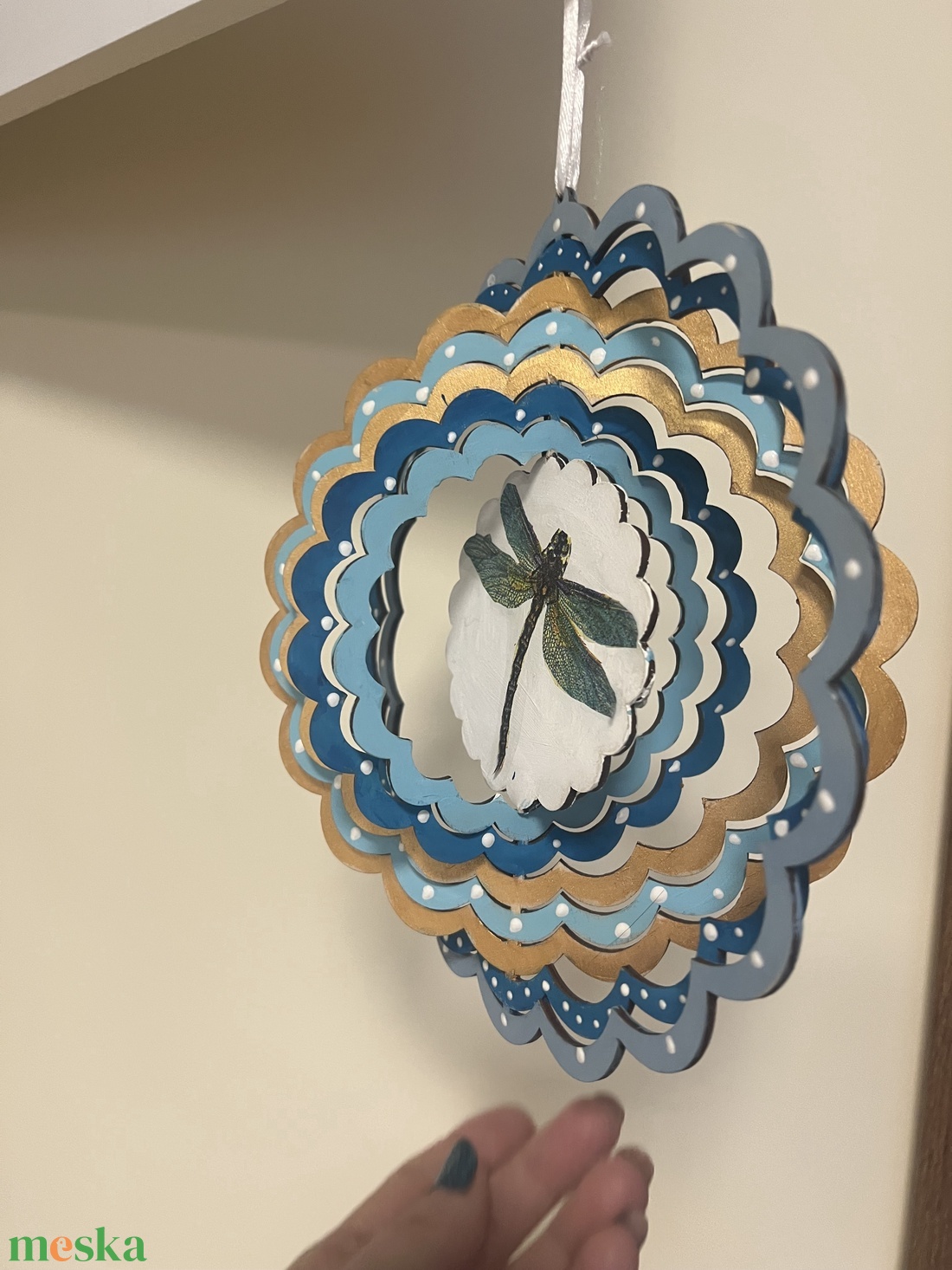 Szitakötős szélforgó - otthon & életmód - dekoráció - ajtó- és ablak dekoráció - ajtódísz & kopogtató - Meska.hu