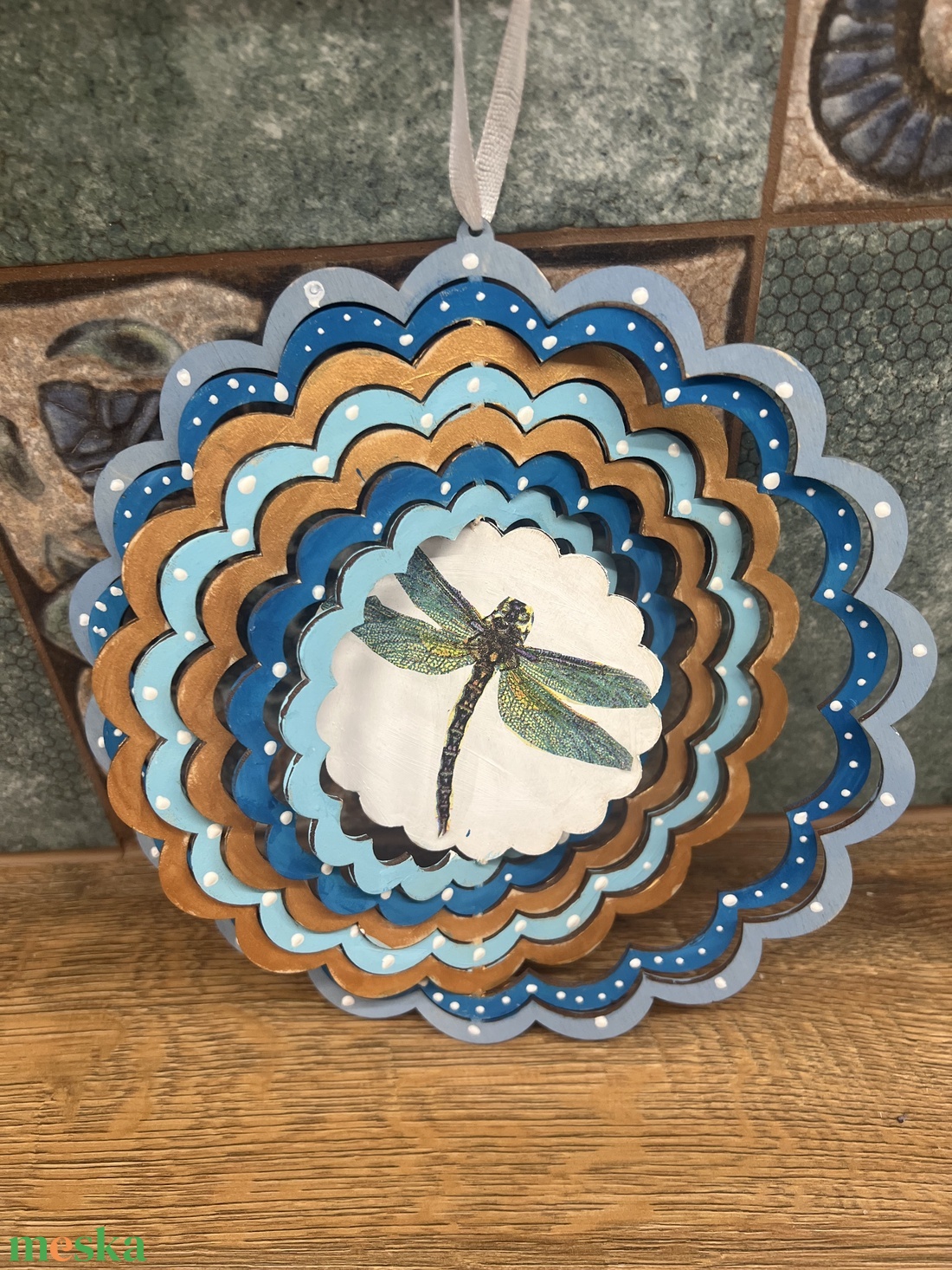 Szitakötős szélforgó - otthon & életmód - dekoráció - ajtó- és ablak dekoráció - ajtódísz & kopogtató - Meska.hu