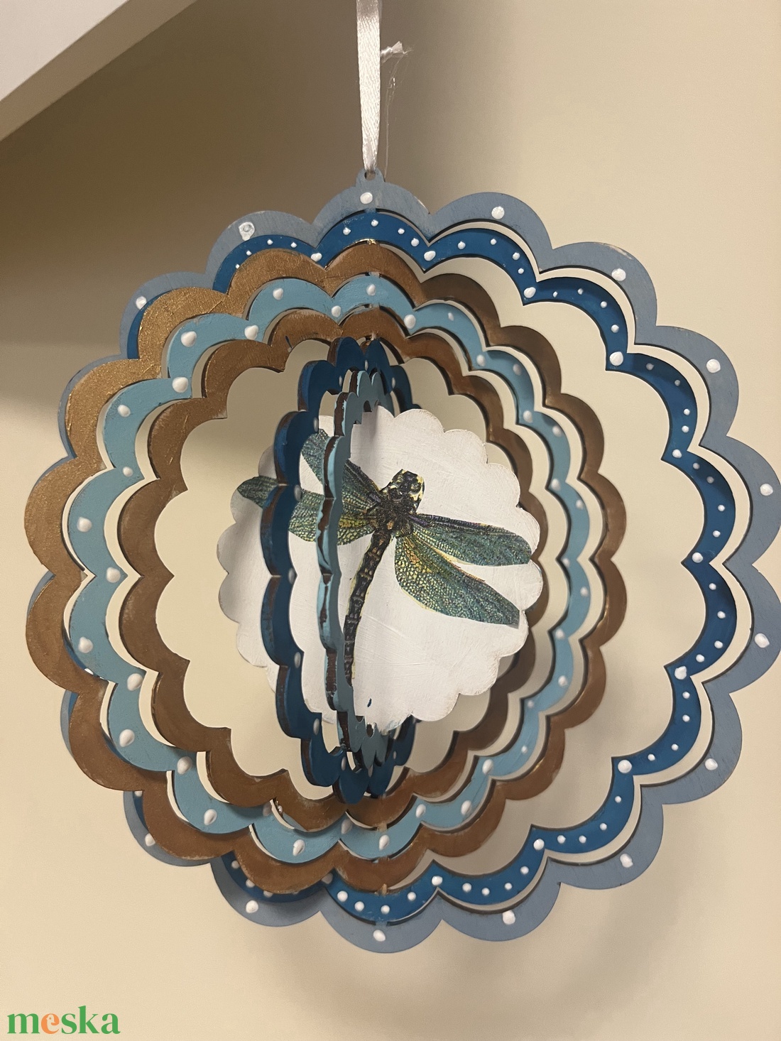 Szitakötős szélforgó - otthon & életmód - dekoráció - ajtó- és ablak dekoráció - ajtódísz & kopogtató - Meska.hu