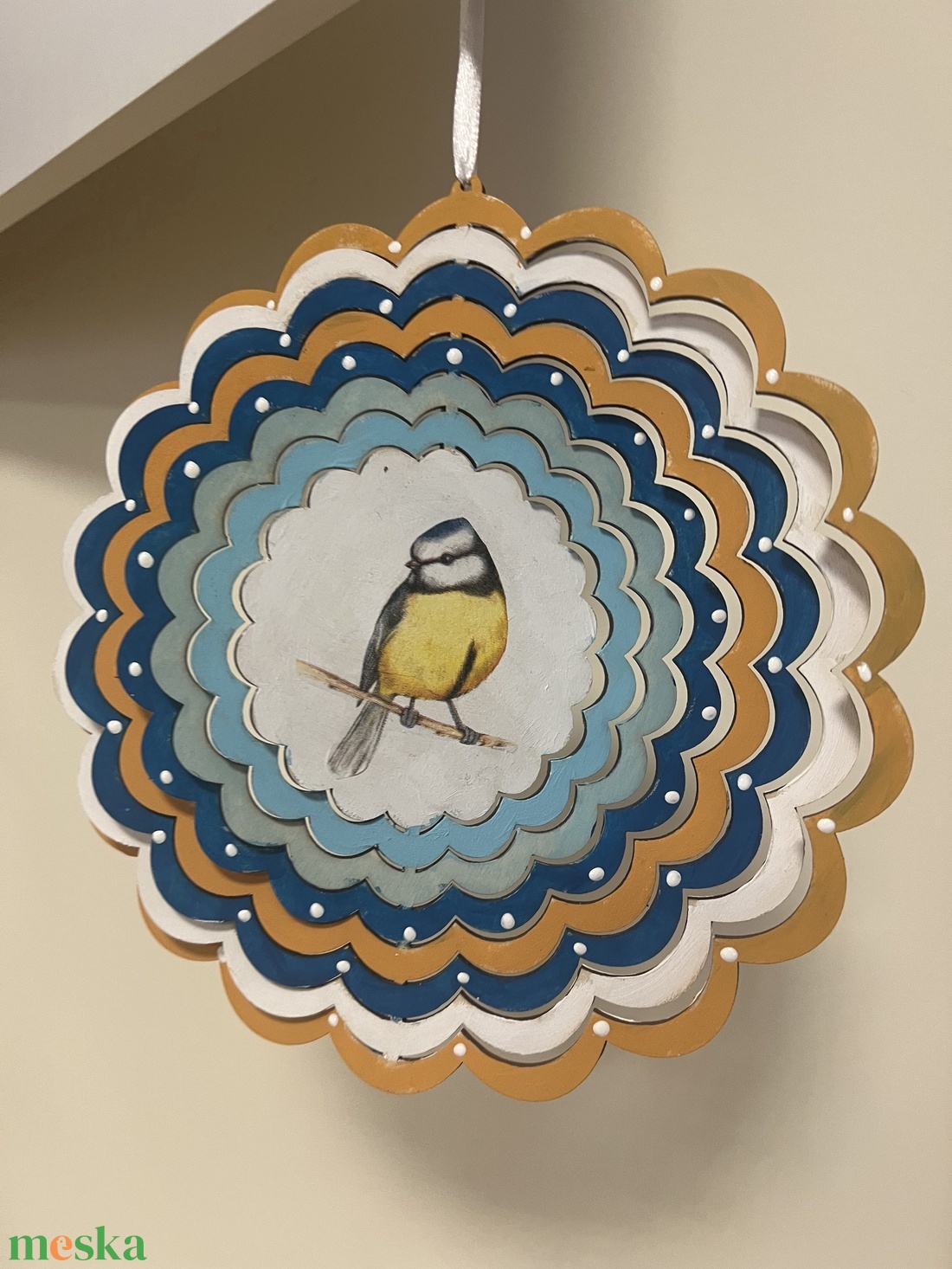 Madárkas szélforgó - karácsony - adventi díszek - adventi ablakdekoráció - Meska.hu