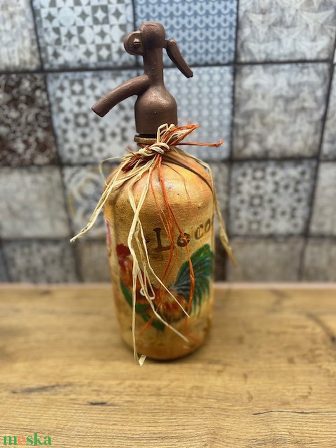 vidéki hangulatú szódás üveg  - otthon & életmód - dekoráció - asztal és polc dekoráció - díszüveg - Meska.hu