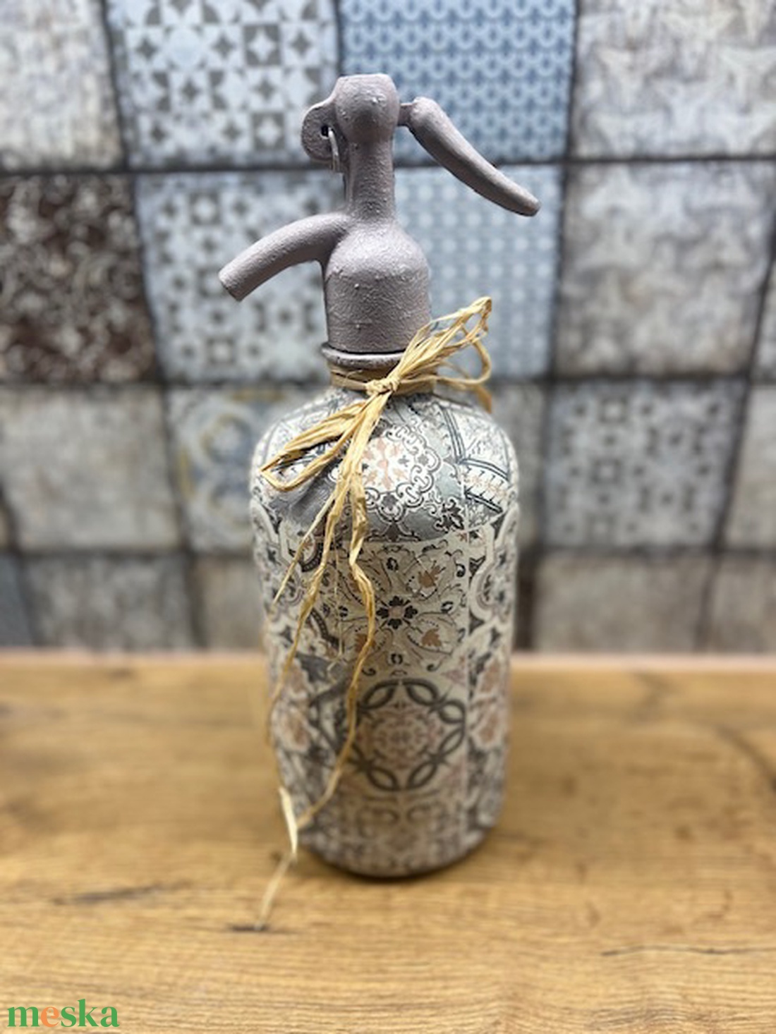 Marokkói mintás szódás üveg  - otthon & életmód - dekoráció - asztal és polc dekoráció - díszüveg - Meska.hu