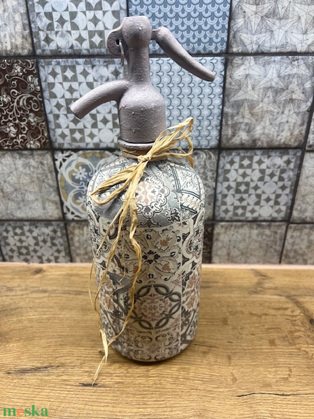 Marokkói mintás szódás üveg  - otthon & életmód - dekoráció - asztal és polc dekoráció - díszüveg - Meska.hu