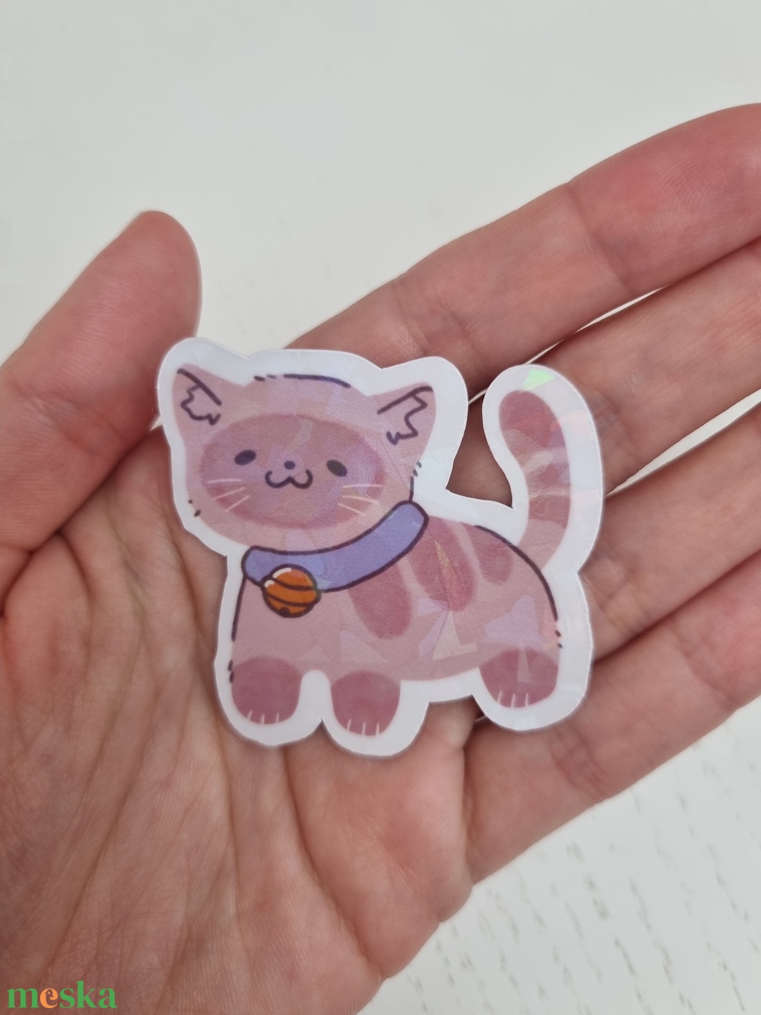 Holografikus Cicás Matrica - otthon & életmód - papír, írószer - matrica, matrica csomag - Meska.hu