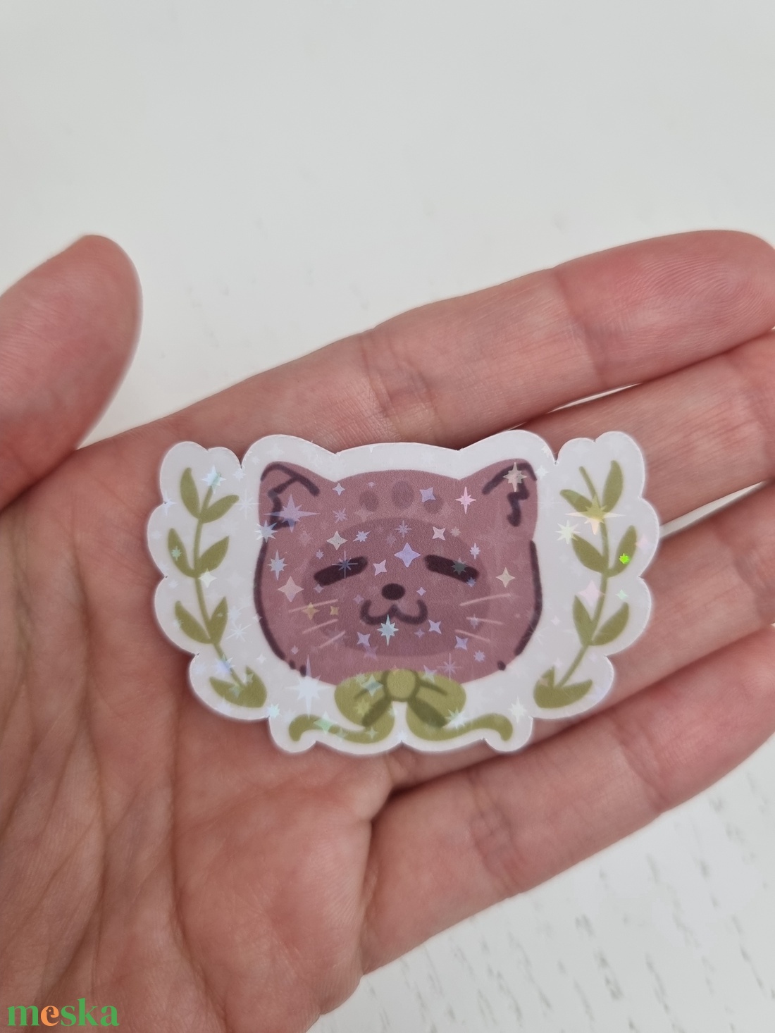 Holografikus Cicás Matrica - otthon & életmód - papír, írószer - matrica, matrica csomag - Meska.hu