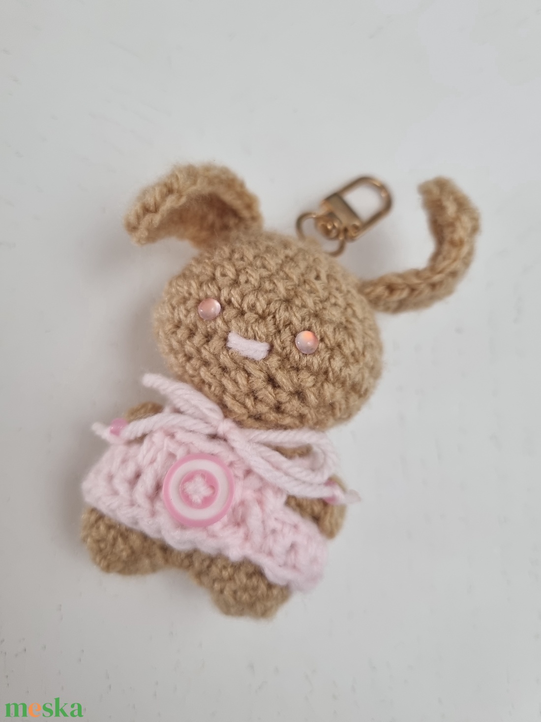 Horgolt Kulcstartó Nyuszi - táska & tok - kulcstartó & táskadísz - kulcstartó - Meska.hu