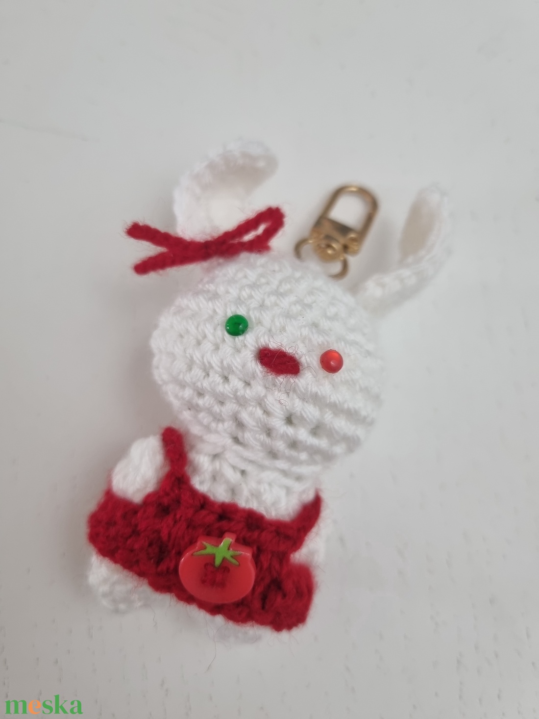 Horgolt Kulcstartó Nyuszi - táska & tok - kulcstartó & táskadísz - kulcstartó - Meska.hu