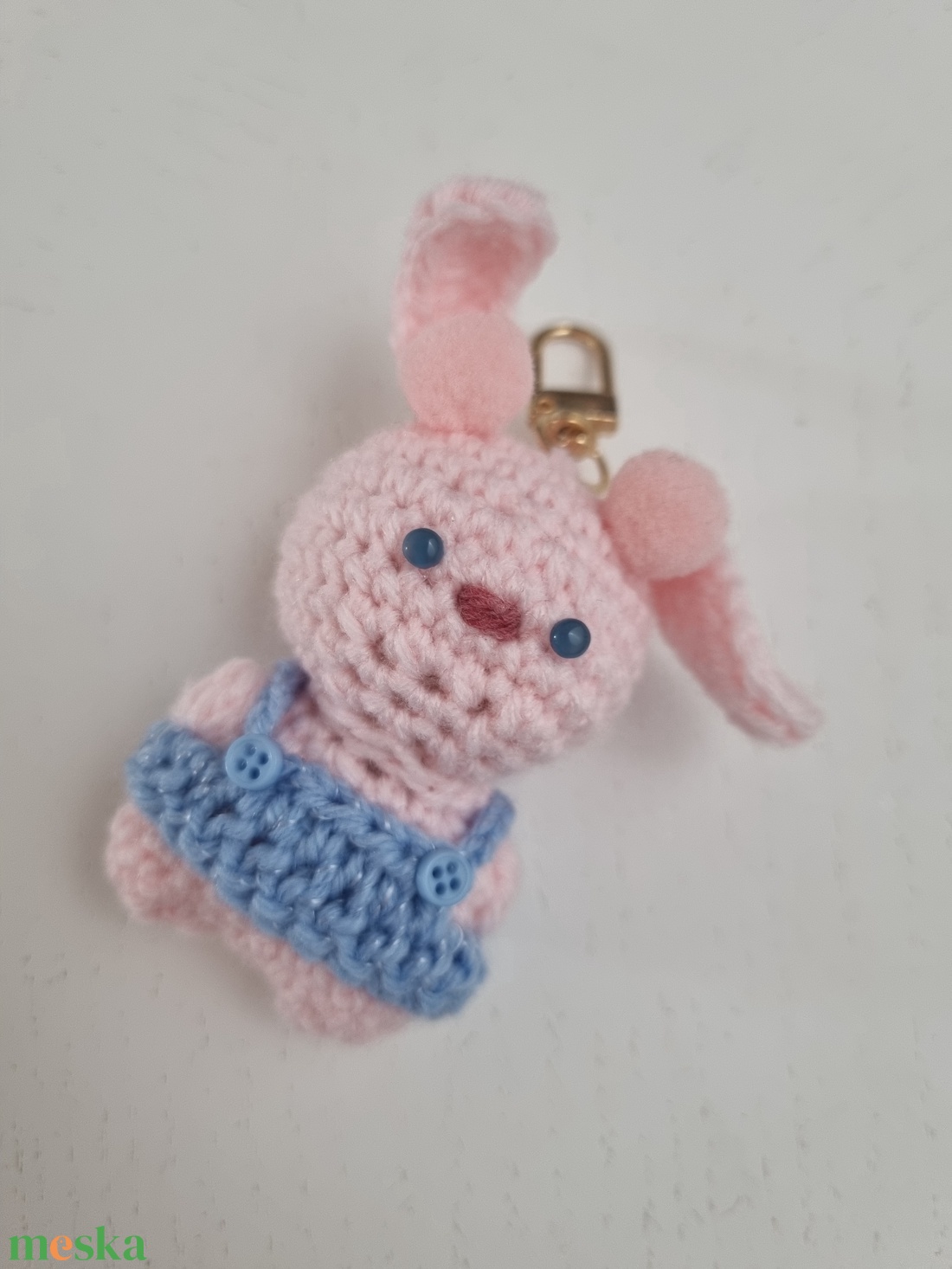 Horgolt Kulcstartó Nyuszi - táska & tok - kulcstartó & táskadísz - kulcstartó - Meska.hu