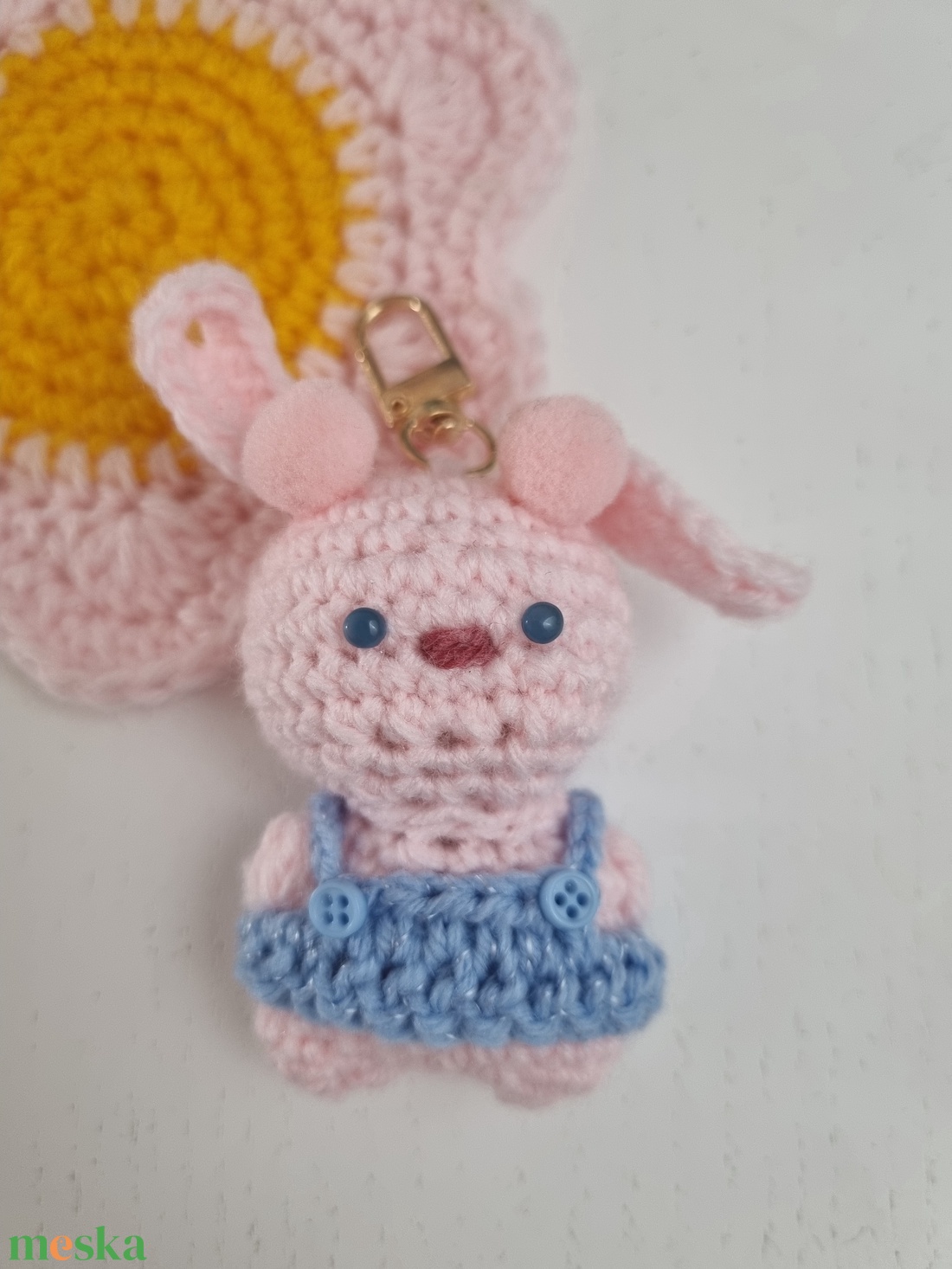 Horgolt Kulcstartó Nyuszi - táska & tok - kulcstartó & táskadísz - kulcstartó - Meska.hu