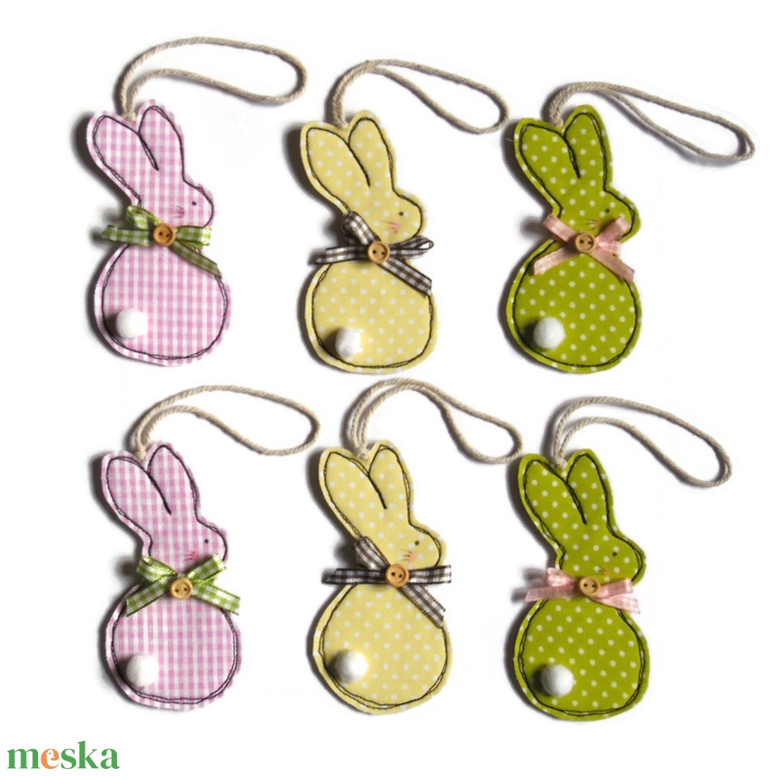 Húsvéti nyuszicsomag 6 db-os készlet - otthon & életmód - dekoráció - fali és függő dekoráció - függődísz - Meska.hu