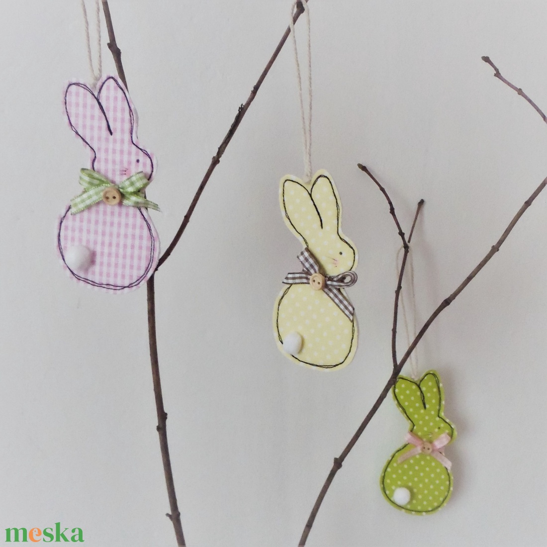 Húsvéti nyuszicsomag 6 db-os készlet - otthon & életmód - dekoráció - fali és függő dekoráció - függődísz - Meska.hu