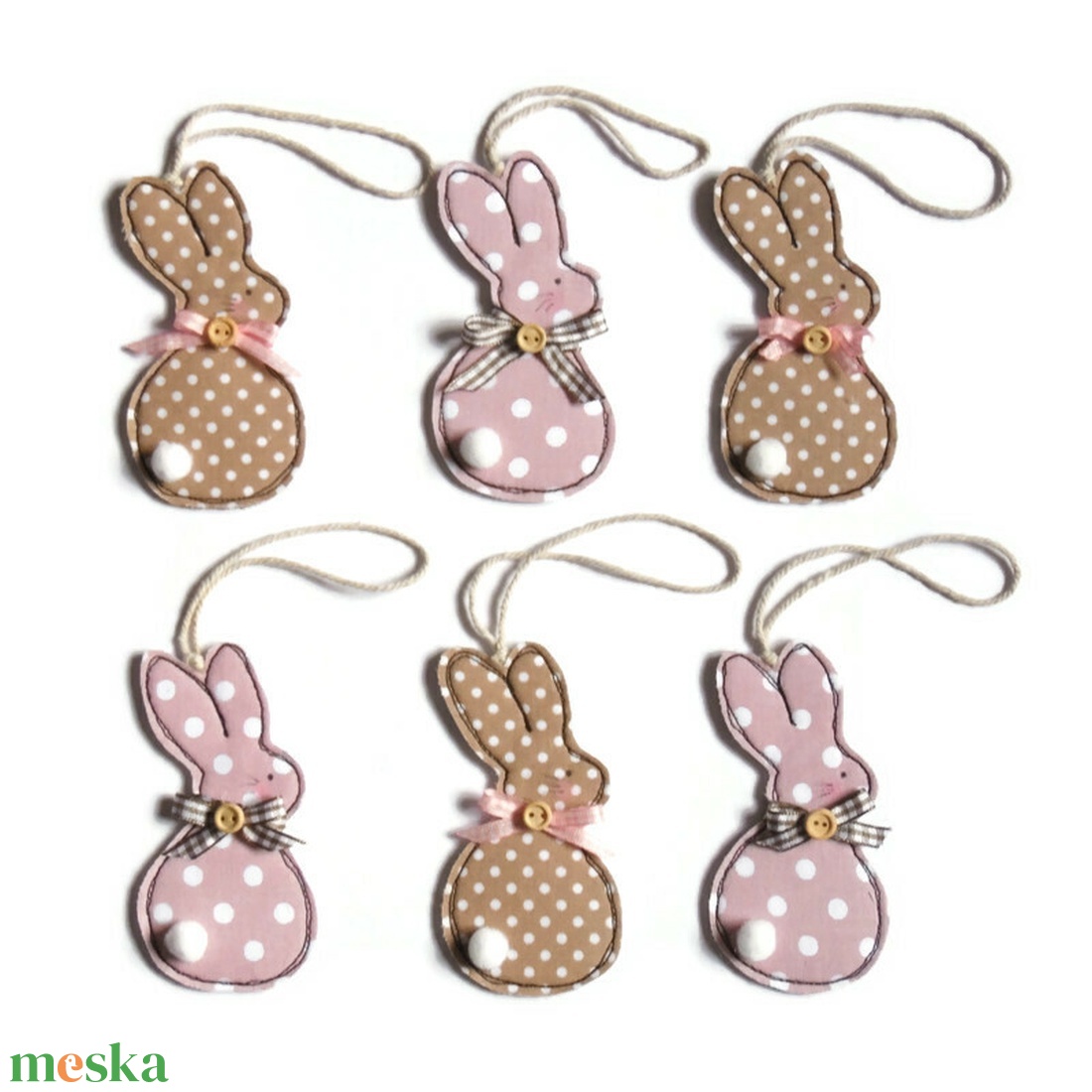 Húsvéti nyuszicsomag 6 db-os készlet - otthon & életmód - dekoráció - fali és függő dekoráció - függődísz - Meska.hu