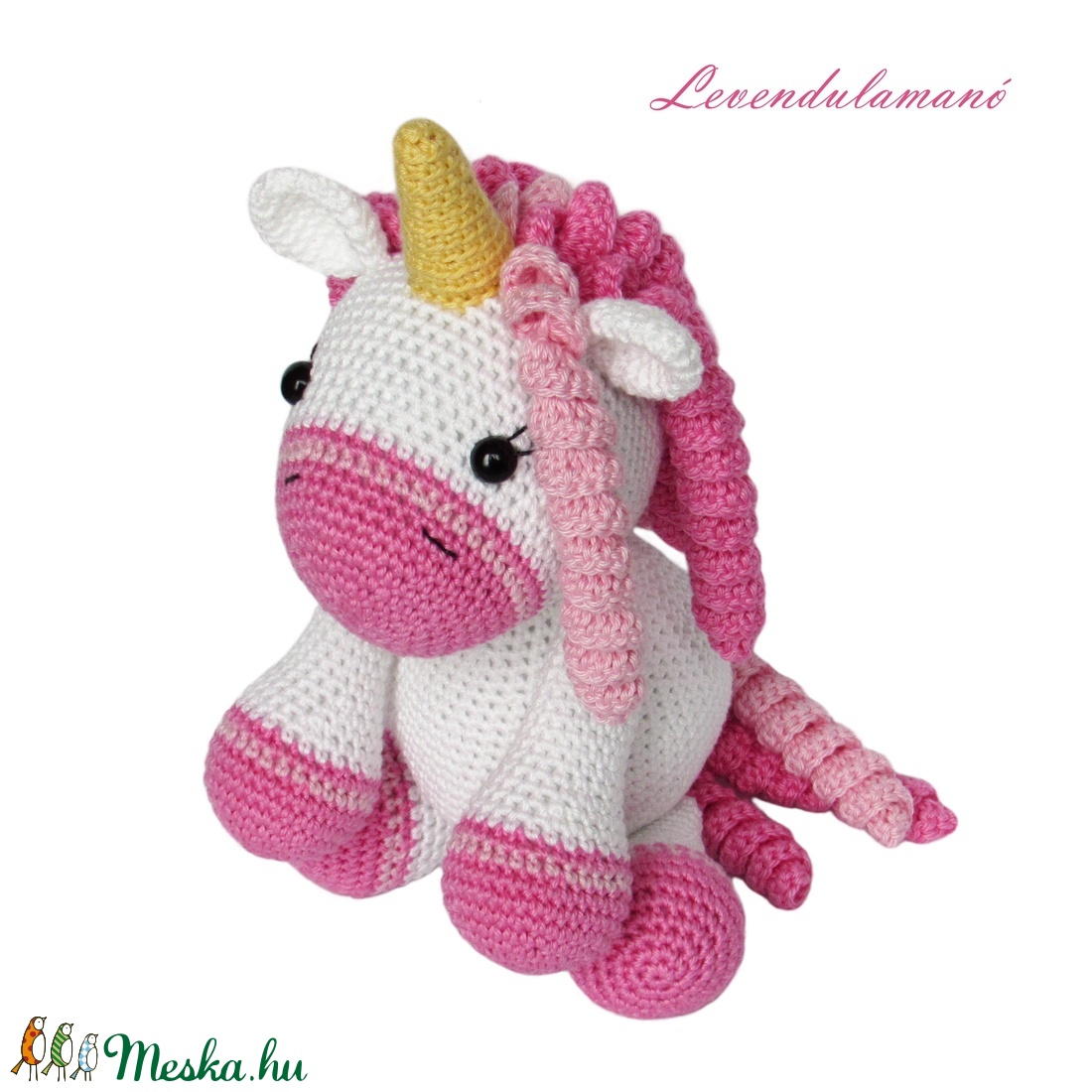 Horgolt unikornis - játék & sport - plüssállat & játékfigura - unikornis - Meska.hu