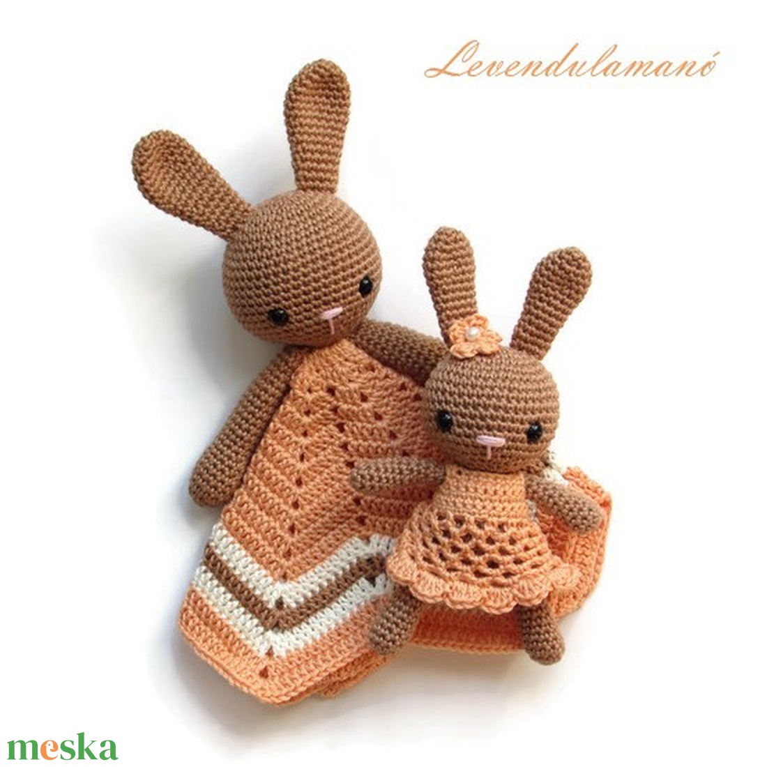 Horgolt szundikendő és amigurumi nyuszi - játék & sport - plüssállat & játékfigura - nyuszi - Meska.hu