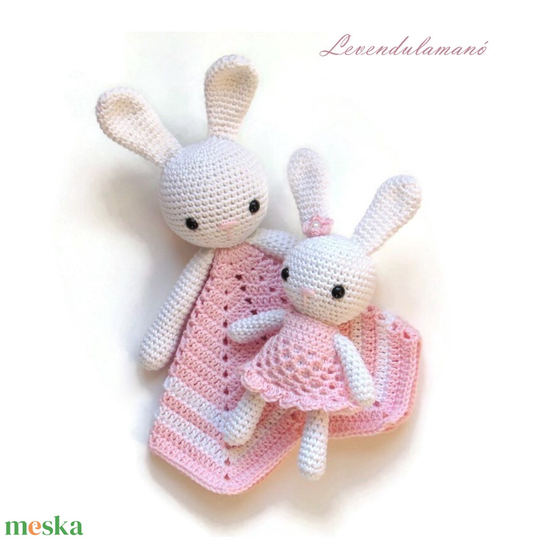 Horgolt rózsaszín-fehér szundikendő és amigurumi nyuszi - játék & sport - 3 éves kor alattiaknak - alvóka & rongyi - Meska.hu Horgolt rózsaszín-fehér szundikendő és amigurumi nyuszi - játék & sport - 3 éves kor alattiaknak - alvóka & rongyi - Meska.hu