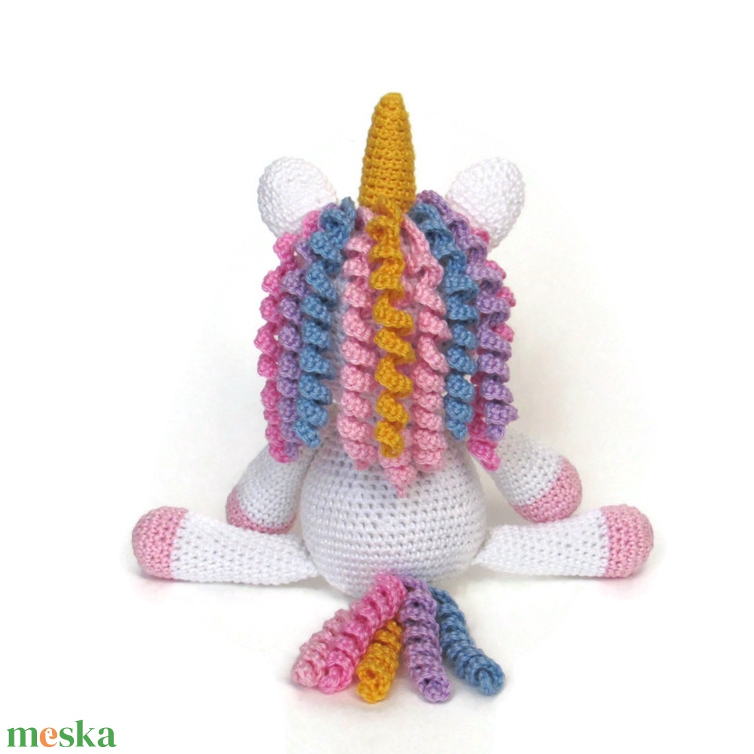 Rendelhető - Horgolt unikornis színes sörénnyel amigurumi - játék & sport - plüssállat & játékfigura - unikornis - Meska.hu