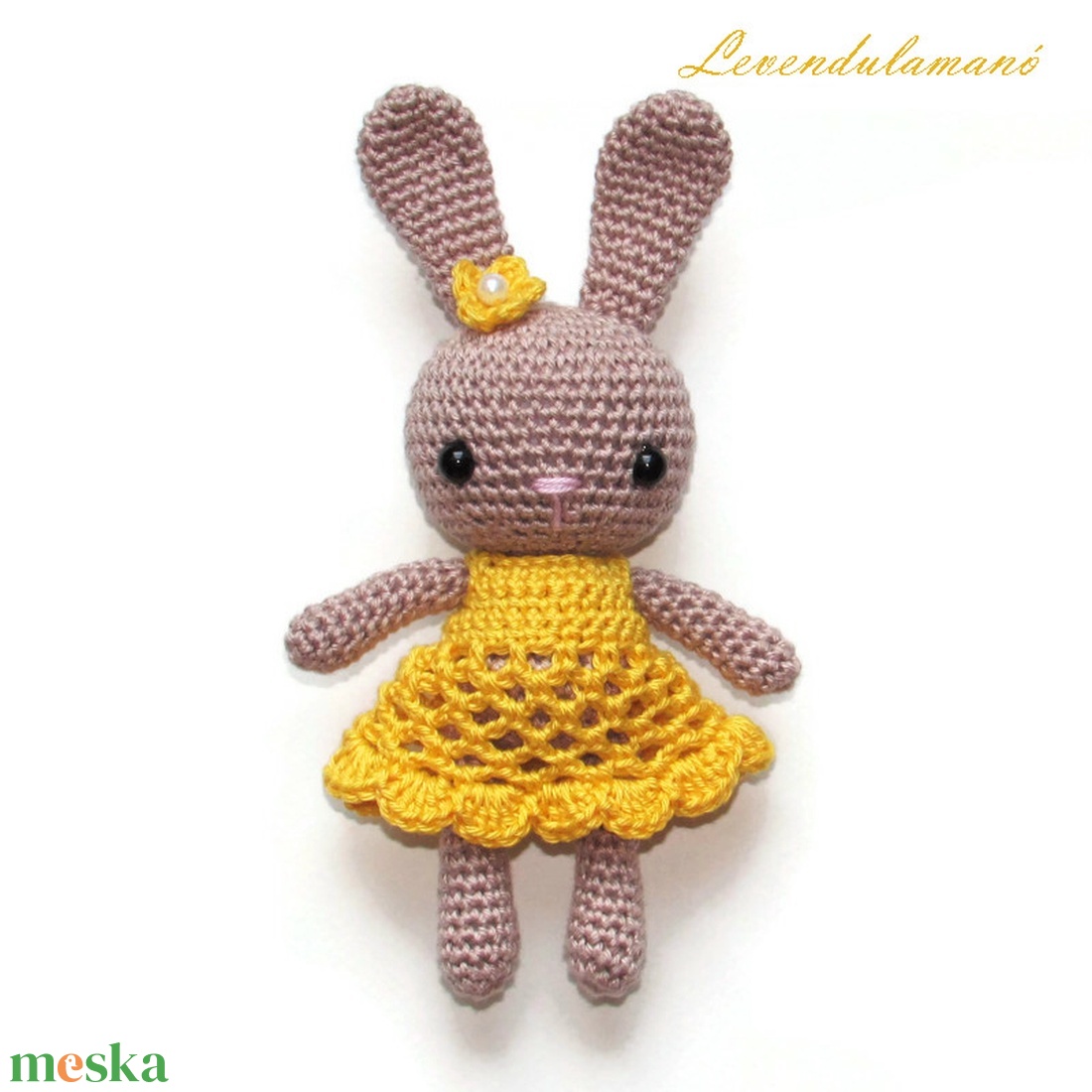 Horgolt barna nyuszilány sárga ruhában amigurumi - játék & sport - plüssállat & játékfigura - nyuszi - Meska.hu Horgolt barna nyuszilány sárga ruhában amigurumi - játék & sport - plüssállat & játékfigura - nyuszi - Meska.hu