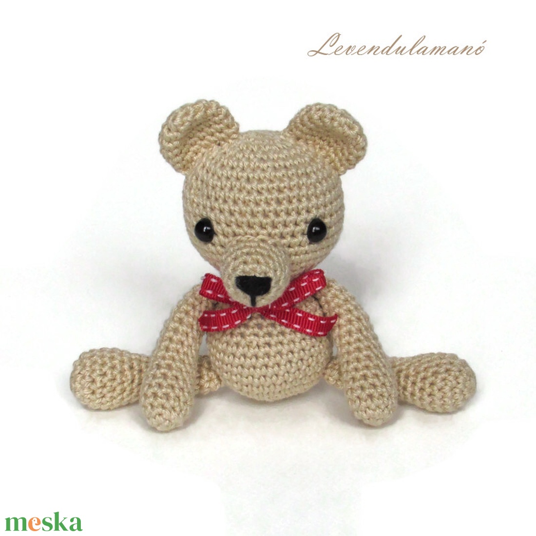 Horgolt bézs színű maci amigurumi - játék & sport - plüssállat & játékfigura - maci - Meska.hu