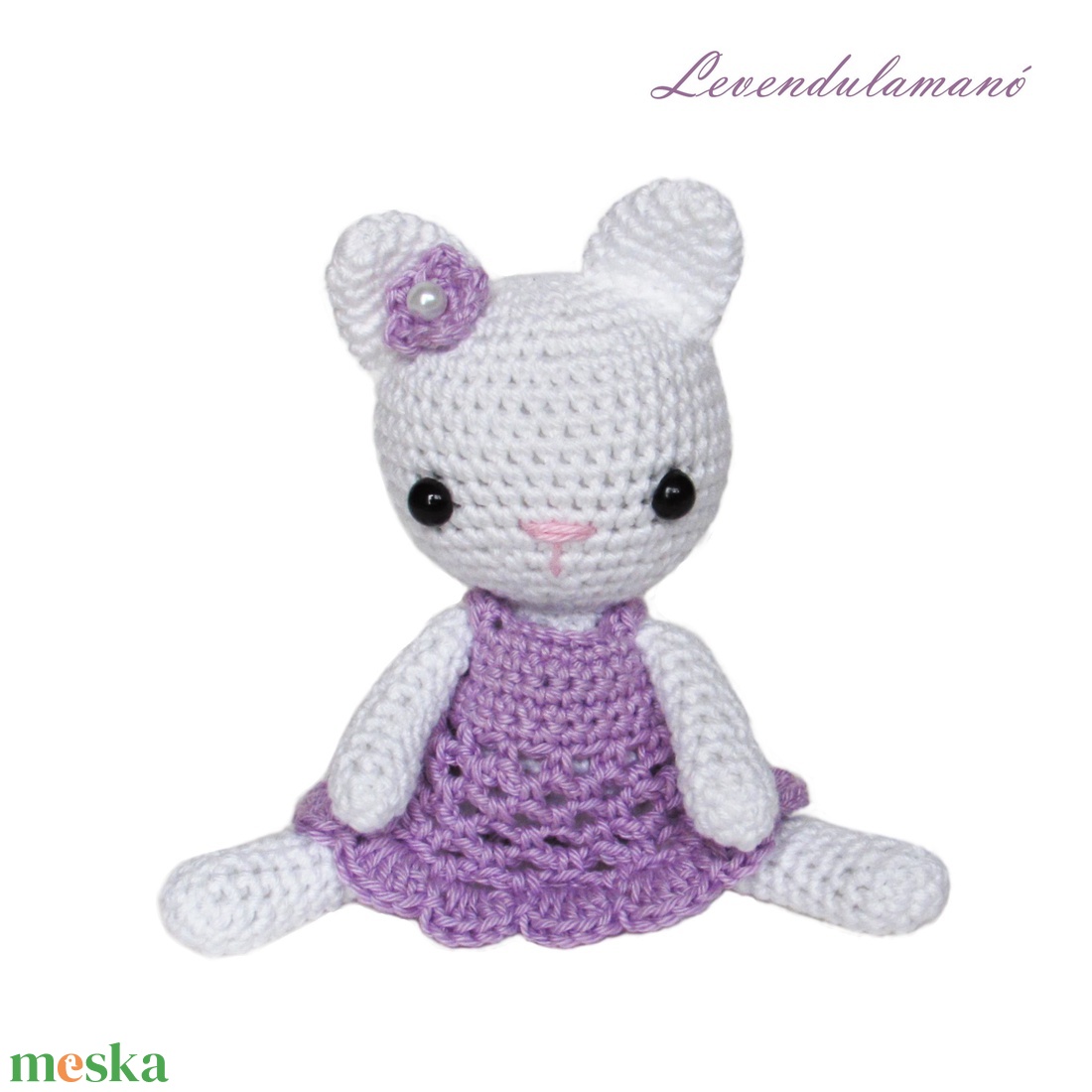 Horgolt fehér cica lila ruhában amigurumi - játék & sport - plüssállat & játékfigura - cica - Meska.hu Horgolt fehér cica lila ruhában amigurumi - játék & sport - plüssállat & játékfigura - cica - Meska.hu