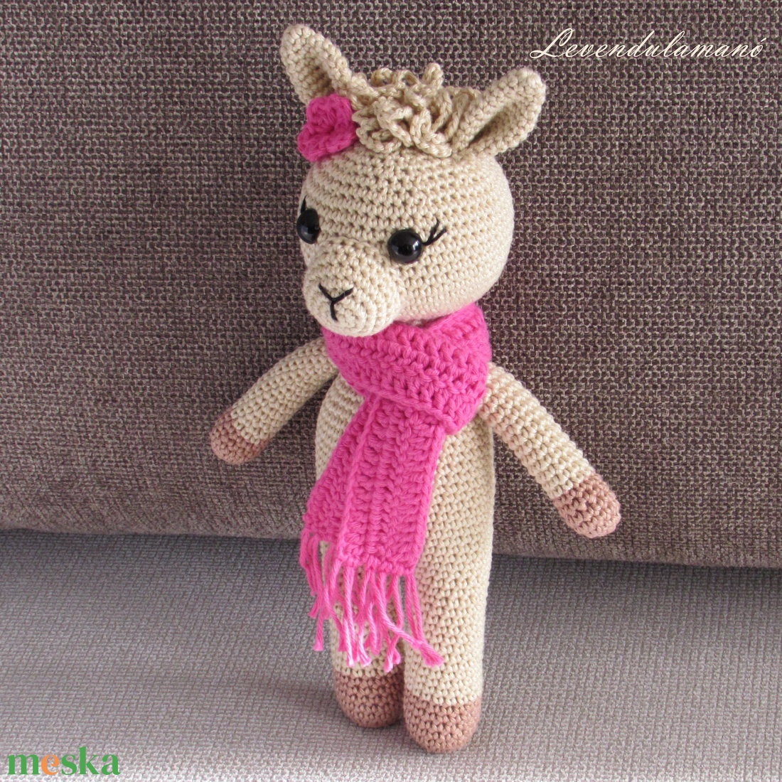 Horgolt láma amigurumi - játék & sport - plüssállat & játékfigura - láma - Meska.hu