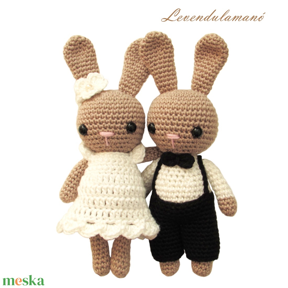 Rendelhető - Horgolt nyuszipár esküvői ruhában amigurumi nászajándék - játék & sport - plüssállat & játékfigura - nyuszi - Meska.hu Rendelhető - Horgolt nyuszipár esküvői ruhában amigurumi nászajándék - játék & sport - plüssállat & játékfigura - nyuszi - Meska.hu