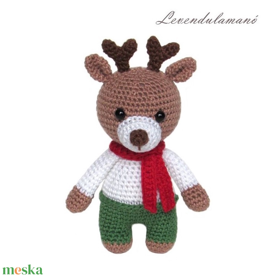 Rendelhető - Horgolt rénszarvas fiú - karácsony - karácsonyi lakásdekoráció - karácsonyi manók, figurák - Meska.hu