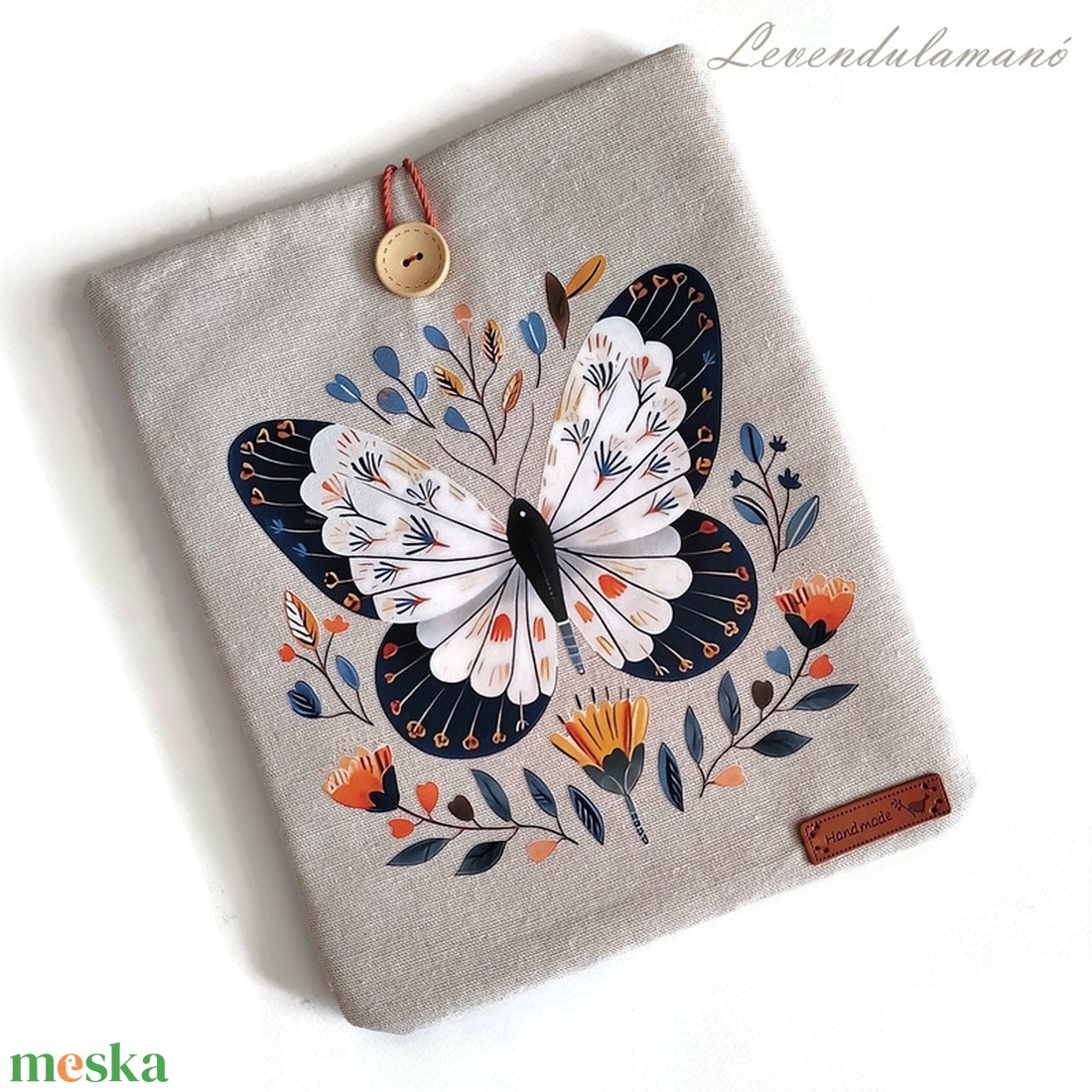 Pillangó könyvszütyő, könyvtok - könyv & zene - könyvtok - Meska.hu