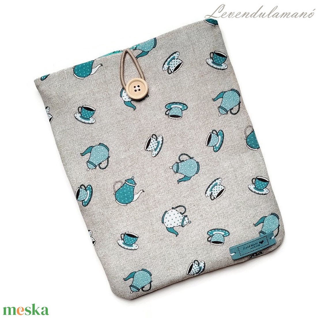 Tea party könyvszütyő, könyvtok - könyv & zene - könyvtok - Meska.hu