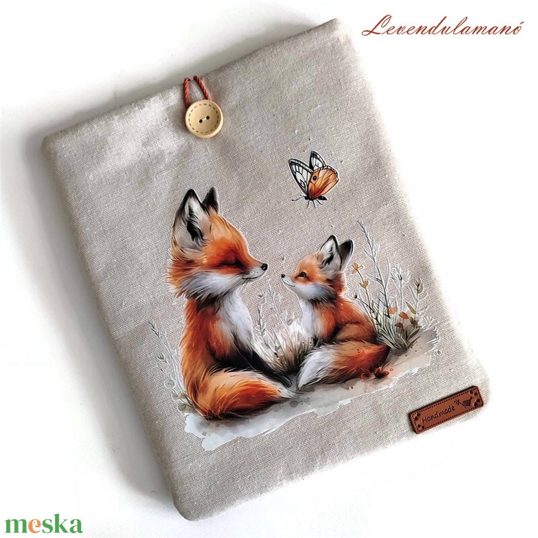 Róka mama és pici fia könyvszütyő, könyvtok - könyv & zene - könyvtok - Meska.hu