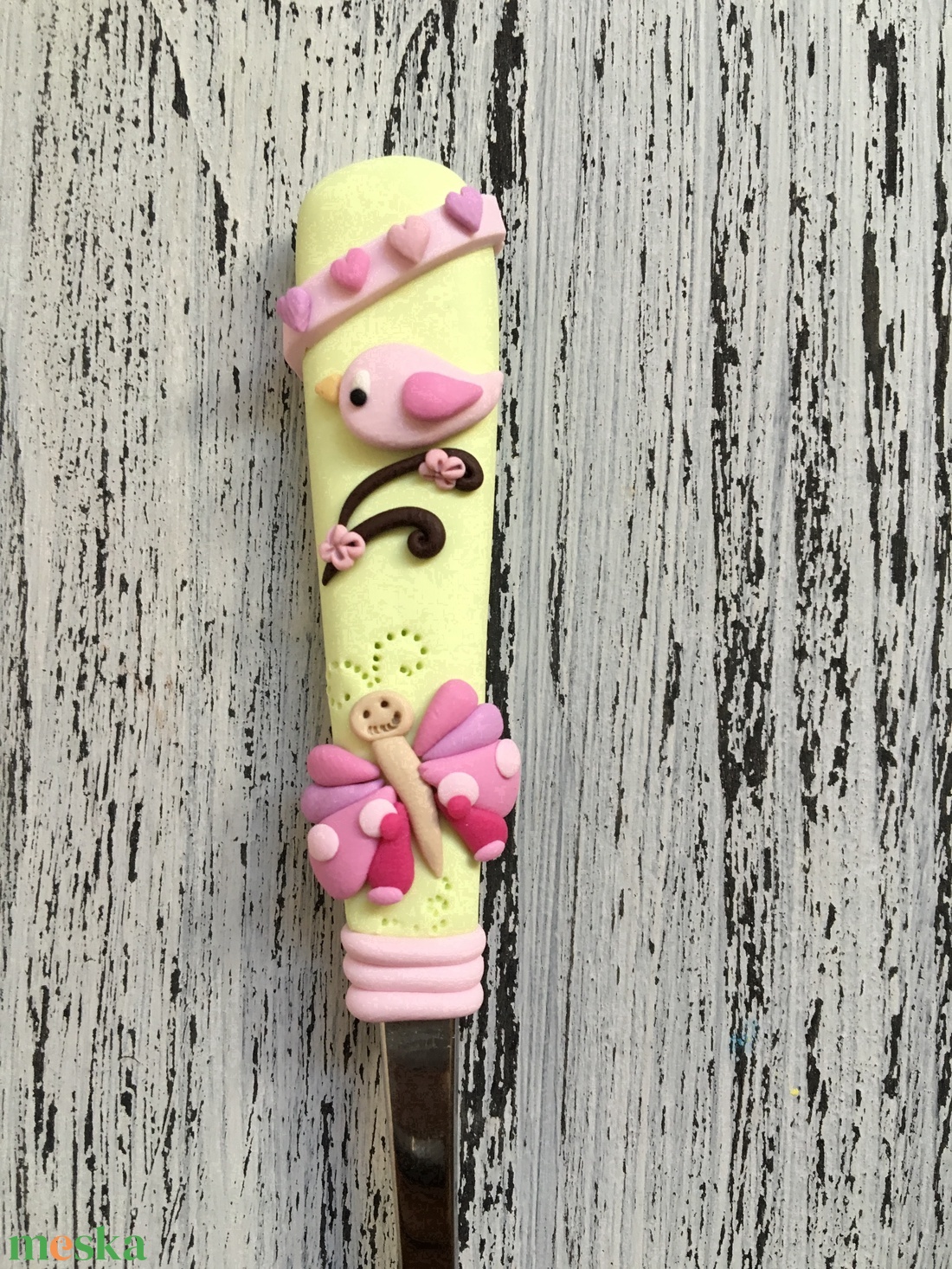 Madárkás pillangós kiskanál  - otthon & életmód - konyhafelszerelés, tálalás - tálalás - kanál & villa - Meska.hu