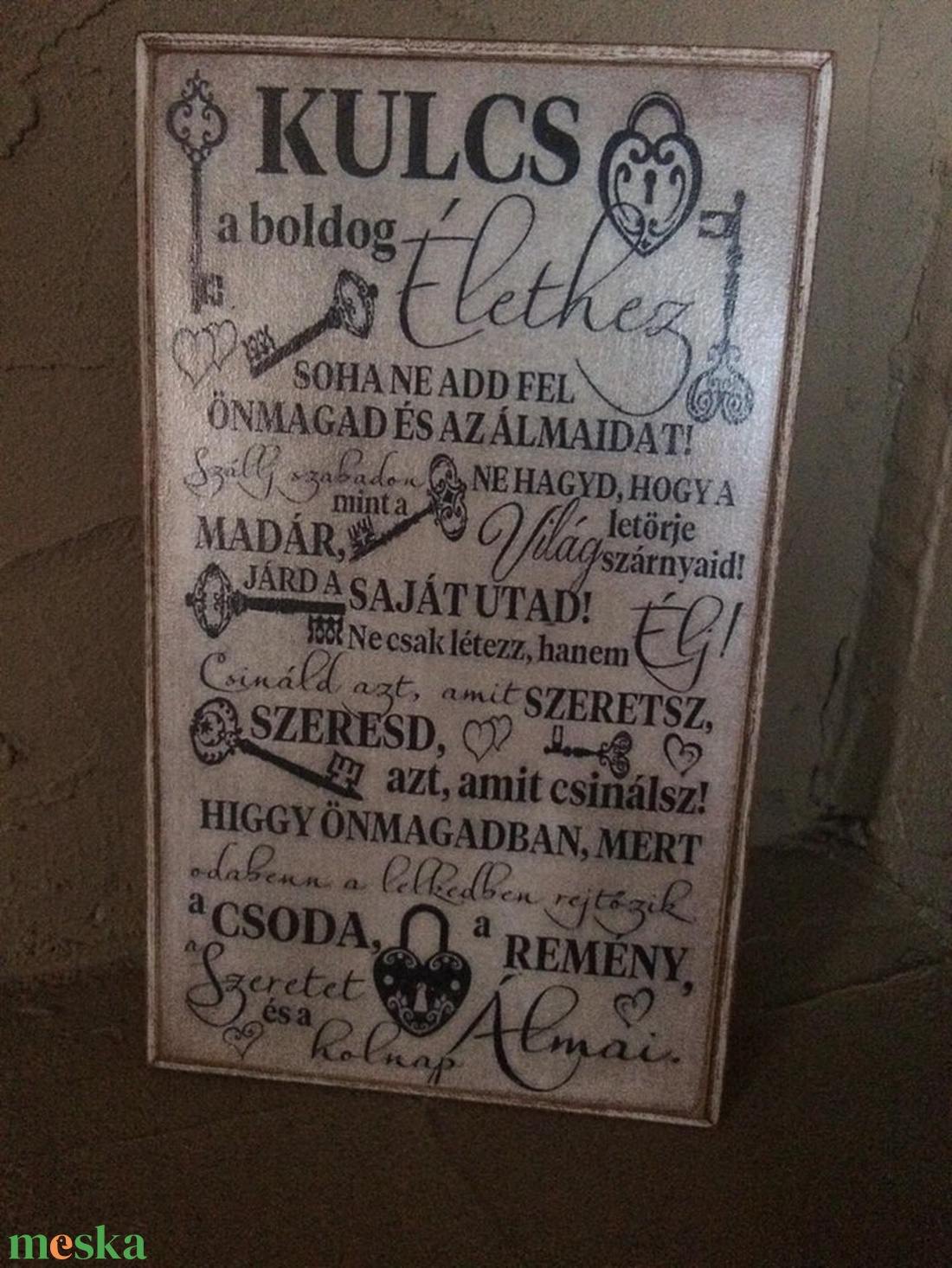 Kulcs a Boldog Élethez! - otthon & életmód - dekoráció - fali és függő dekoráció - falra akasztható dekor - Meska.hu