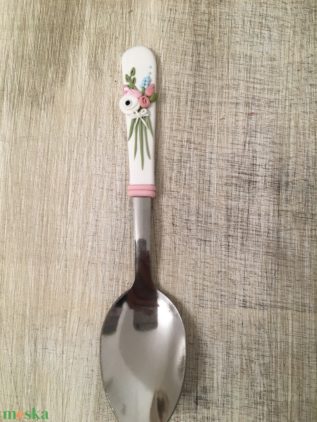Tavaszi virágcsokor kiskanál  - otthon & életmód - konyhafelszerelés, tálalás - tálalás - kanál & villa - Meska.hu