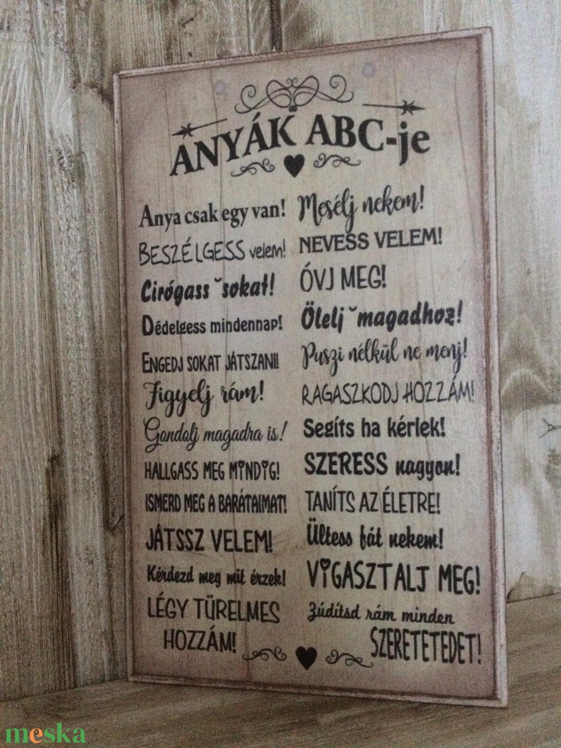 Anyák ABC-je tábla - otthon & lakás - falra akasztható dekor - Meska.hu Anyák ABC-je tábla - otthon & lakás - falra akasztható dekor - Meska.hu