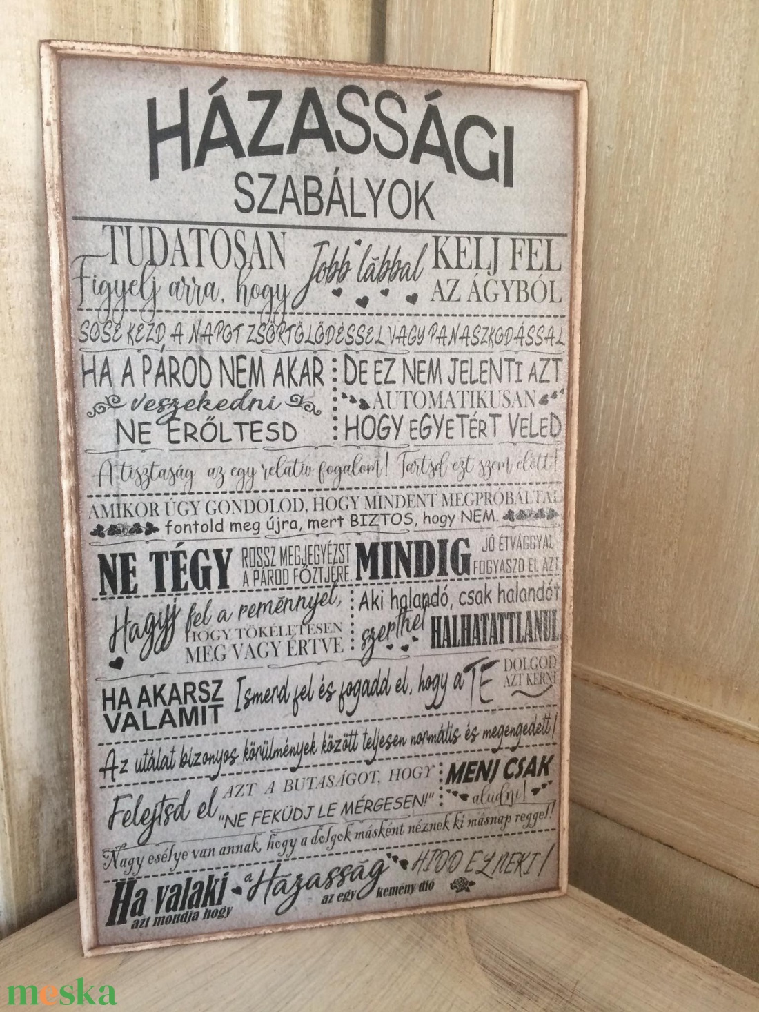 Házassági Szabályok tábla - otthon & életmód - dekoráció - kép & falikép - táblakép - Meska.hu Házassági Szabályok tábla - otthon & életmód - dekoráció - kép & falikép - táblakép - Meska.hu