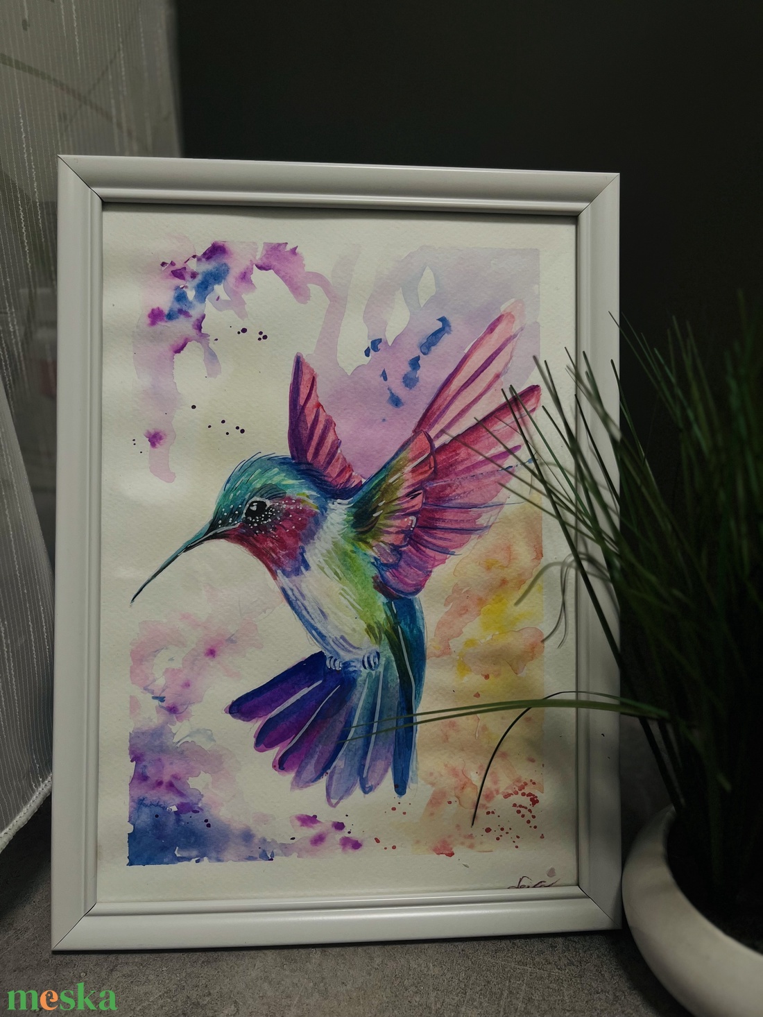 Kolibri festmény - művészet - festmény - akvarell - Meska.hu Kolibri festmény - művészet - festmény - akvarell - Meska.hu