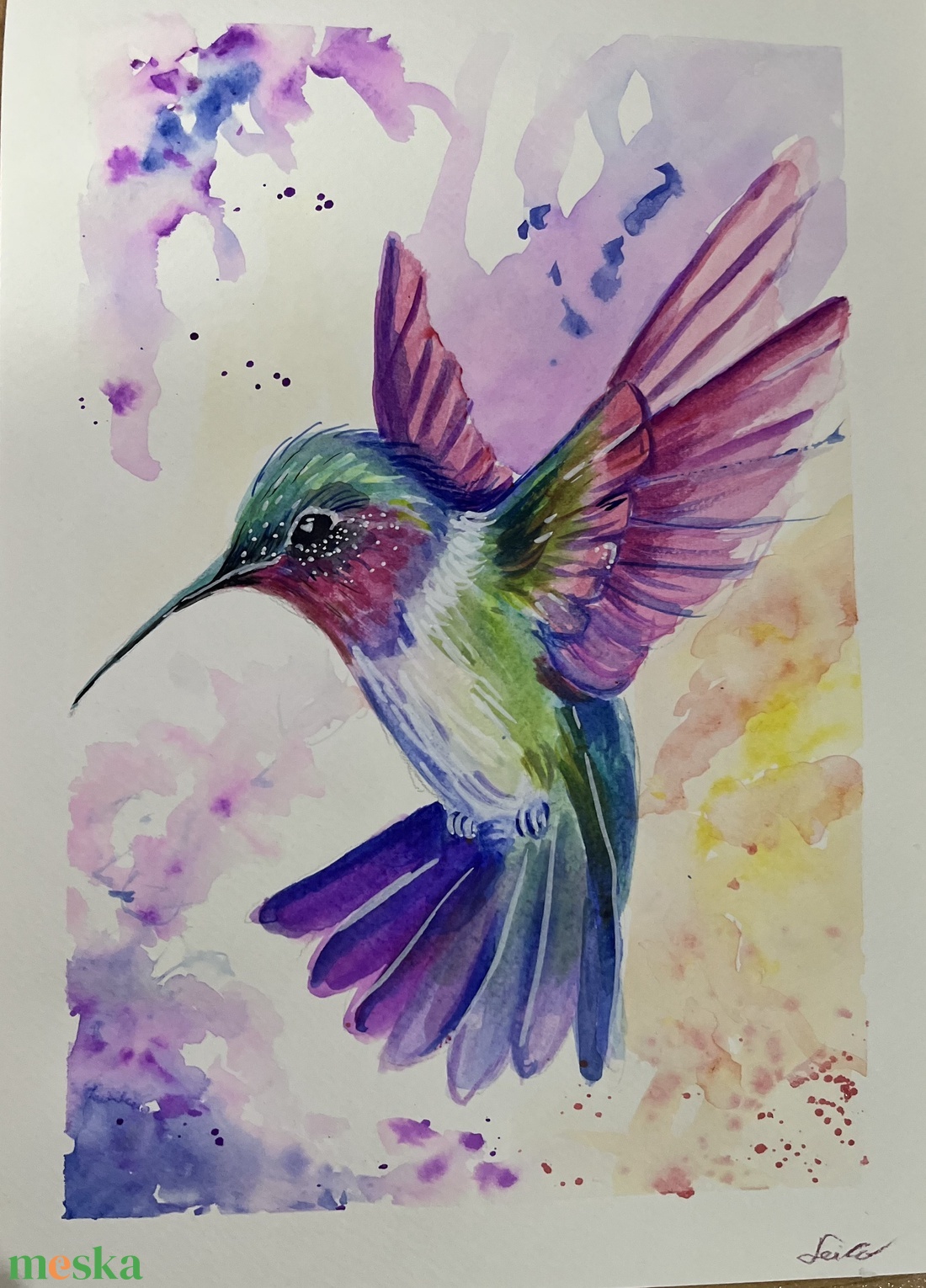 Kolibri festmény - művészet - festmény - akvarell - Meska.hu Kolibri festmény - művészet - festmény - akvarell - Meska.hu