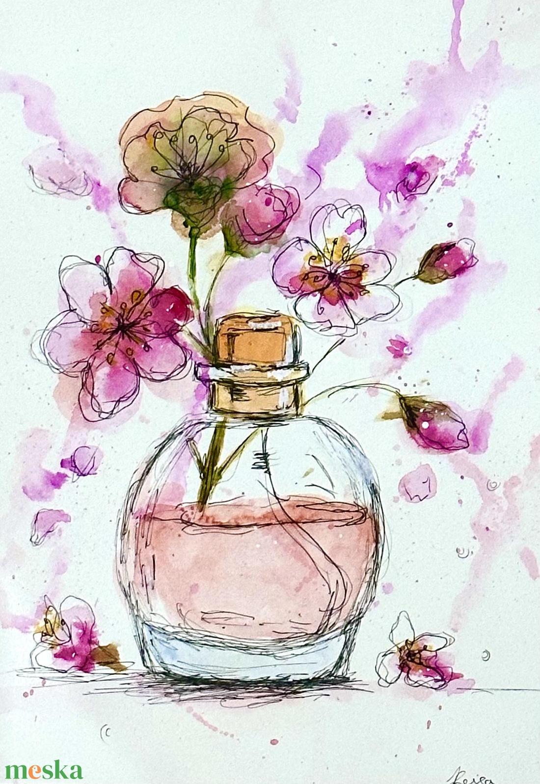 Sakura bloom - művészet - festmény - akvarell - Meska.hu