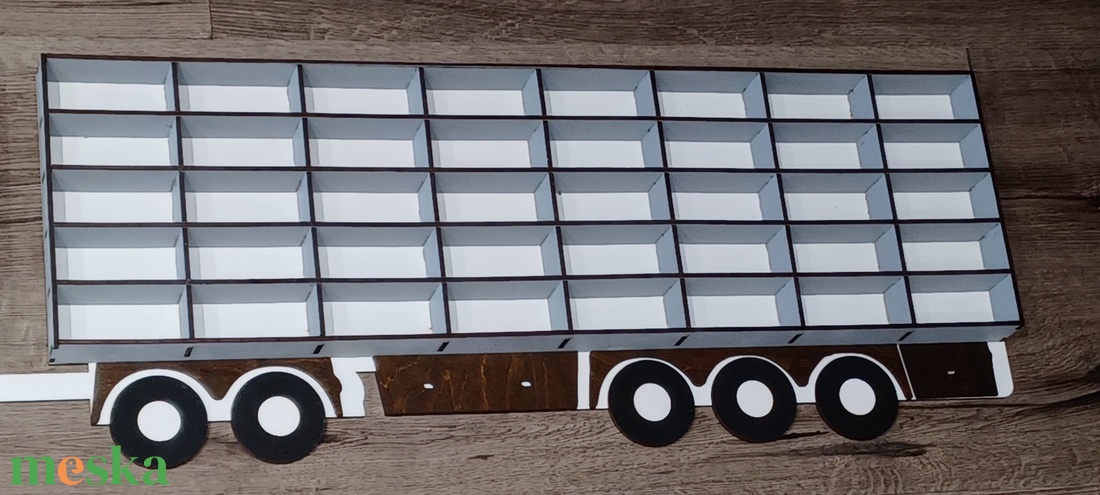 Matchbox tároló polc Pótkocsival!  1,9 méter - otthon & életmód - babaszoba, gyerekszoba - játéktároló - Meska.hu