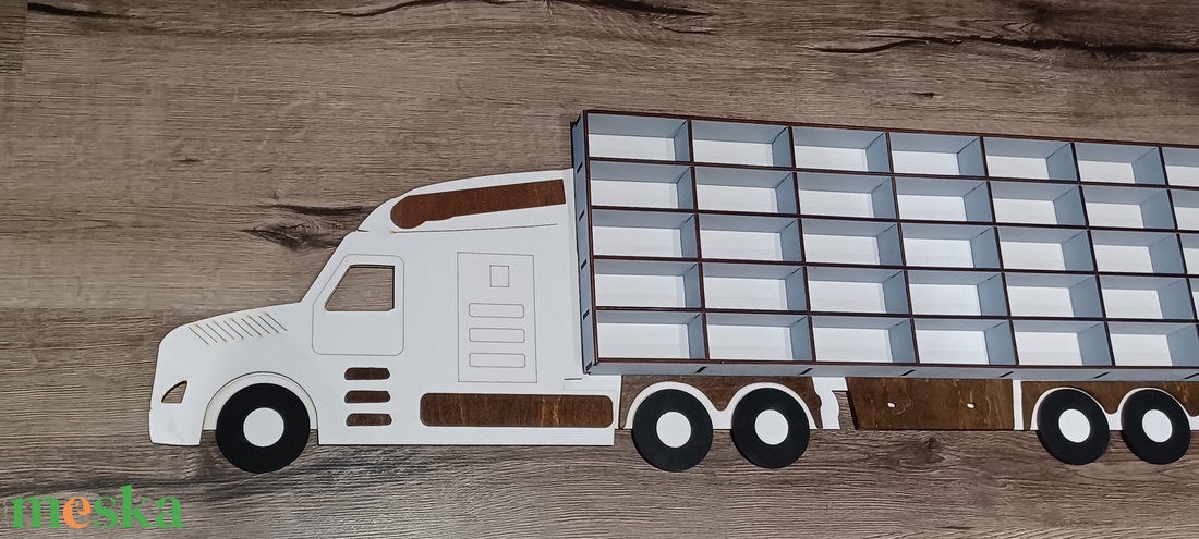 Matchbox tároló polc Pótkocsival!  1,9 méter - otthon & életmód - babaszoba, gyerekszoba - játéktároló - Meska.hu